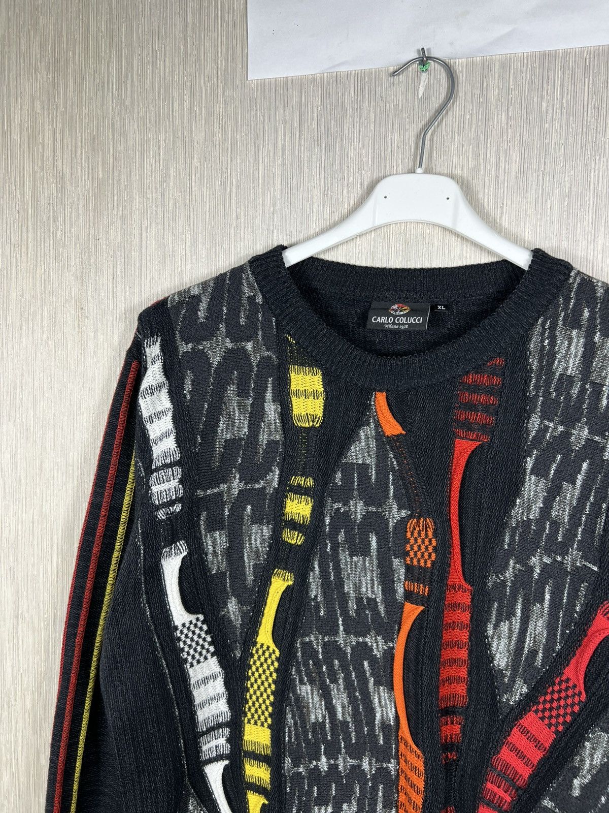 Carlo Colucci Vintage Carlo Colucci coogi 3D patterned monogram sweater Size US XL / EU 56 / 4 - 4 Thumbnail