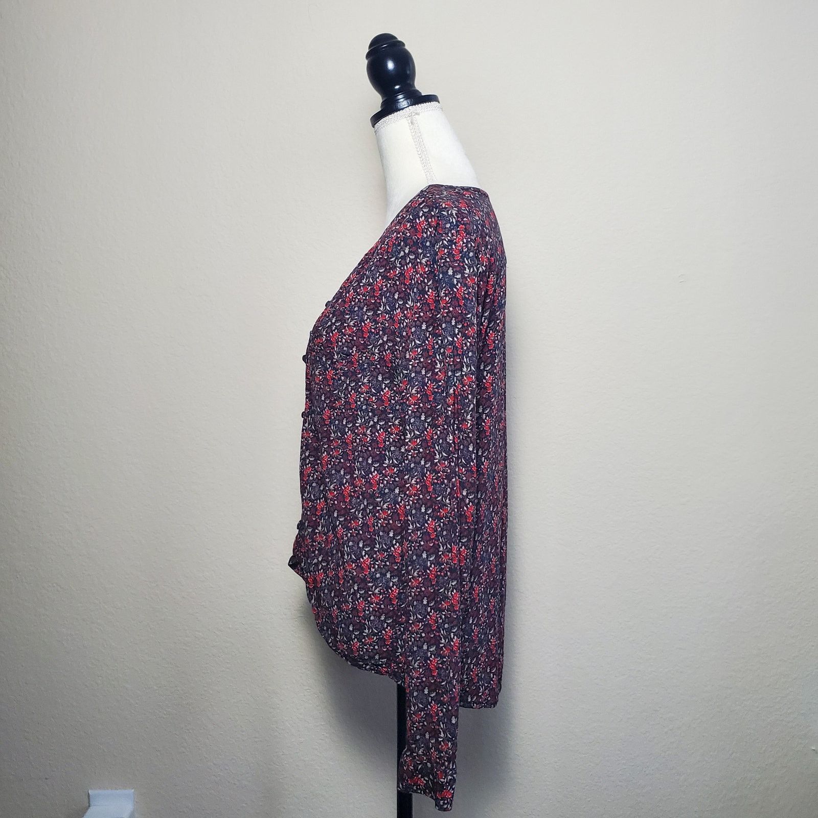 J.Crew Treasure & Bond Black Floral Blouse Medium Size M / US 6-8 / IT 42-44 - 4 Thumbnail