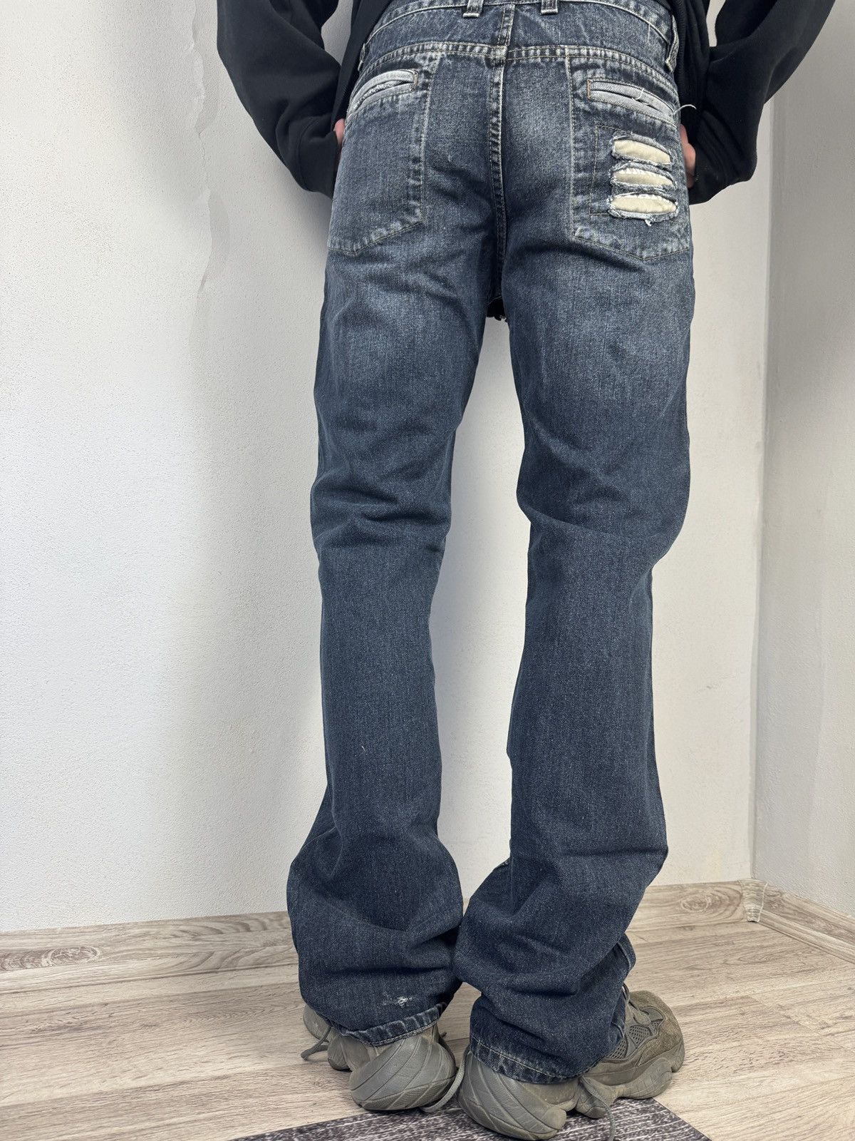 Japanese Brand Vintage Distressed Denim Jeans Blue Patchwork Y2K Grunge Size US 32 / EU 48 - 11 Thumbnail