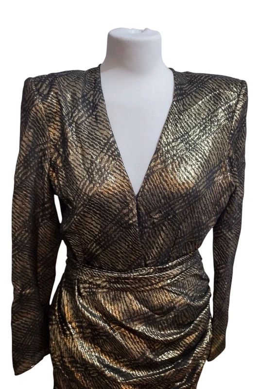 Redemption REDEMPTION SilkMix Metallic Dress DetachableTrainScarf Size M / US 6-8 / IT 42-44 - 8 Thumbnail