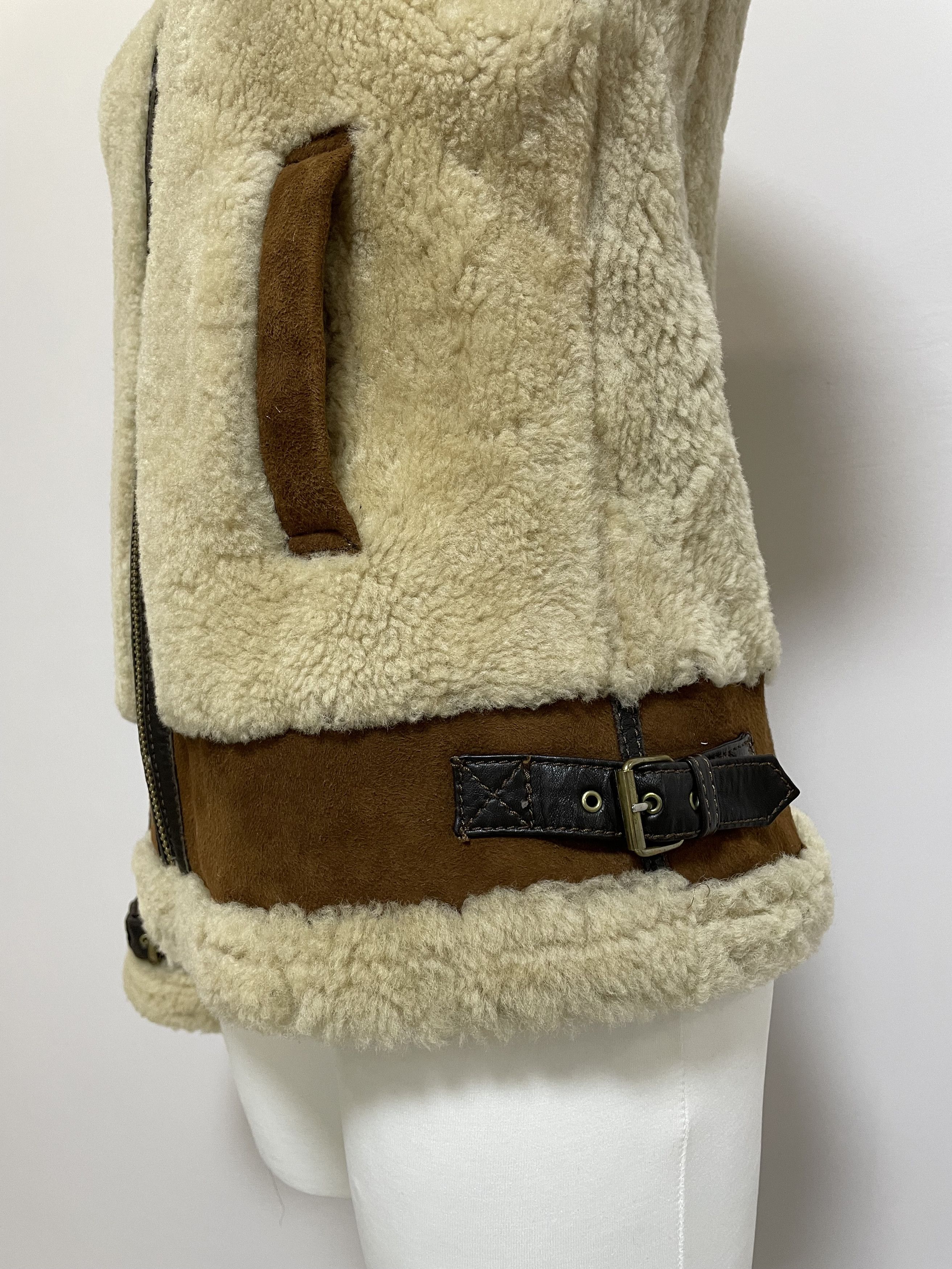 Massimo Dutti MASSIMO DUTTI Aviator Fur Shearling Bomber Jacket Sheepskin Size M / US 6-8 / IT 42-44 - 14 Thumbnail