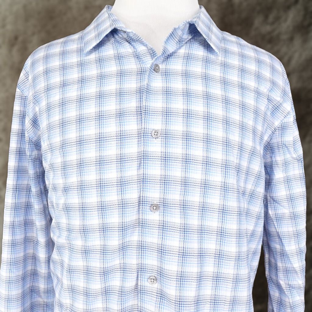 Apt. 9 VINTAGE APT 9 Men's Cotton Button-Down Shirt Long Sleeve Plaid 2XL Blue Casual Formal Size US XXL / EU 58 / 5 - 1 Thumbnail