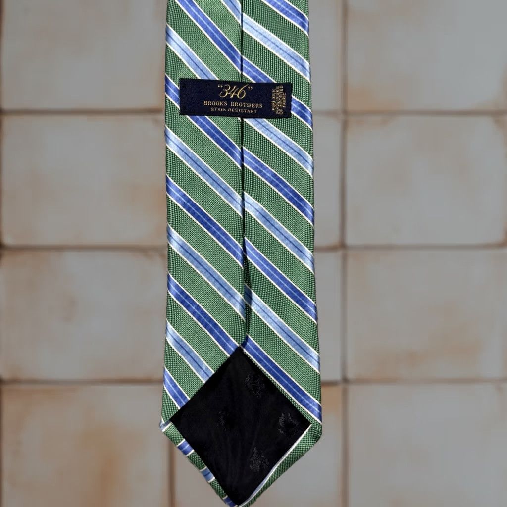 Brooks Brothers Brooks Brothers Multicolor Striped Silk Green Tie Mens One Size Size ONE SIZE - 1 Thumbnail