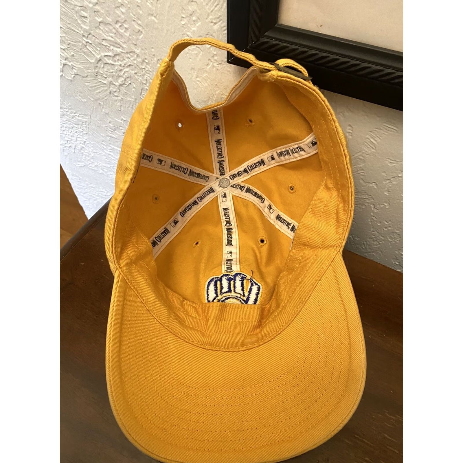 Twins Twins Enterprise Hat Cap Logo Strapback Cooperstown Collection USA Men One Size Yellow Adjustable Knit Snapback Cap Size ONE SIZE - 4 Thumbnail