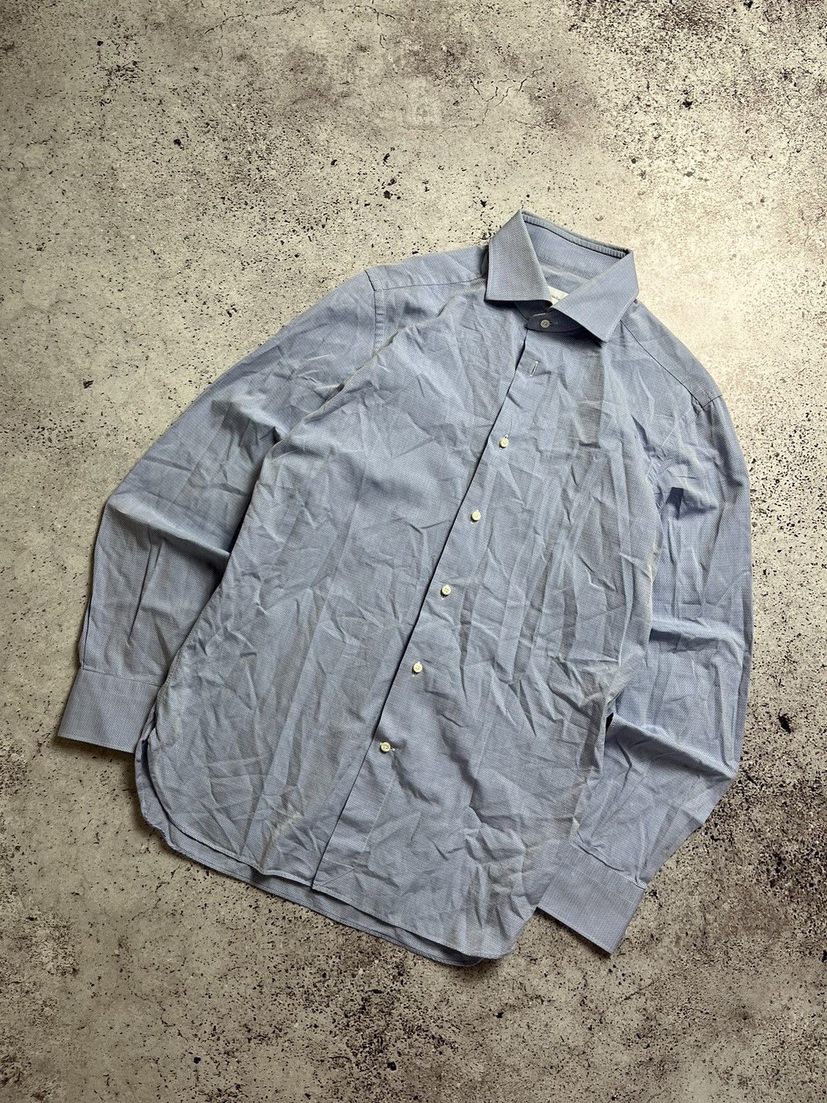 Ermenegildo Zegna 👔🐉Ermenegildo Zegna Shirt Stripped Linen Shirt Size US M / EU 48-50 / 2 - 1 Thumbnail