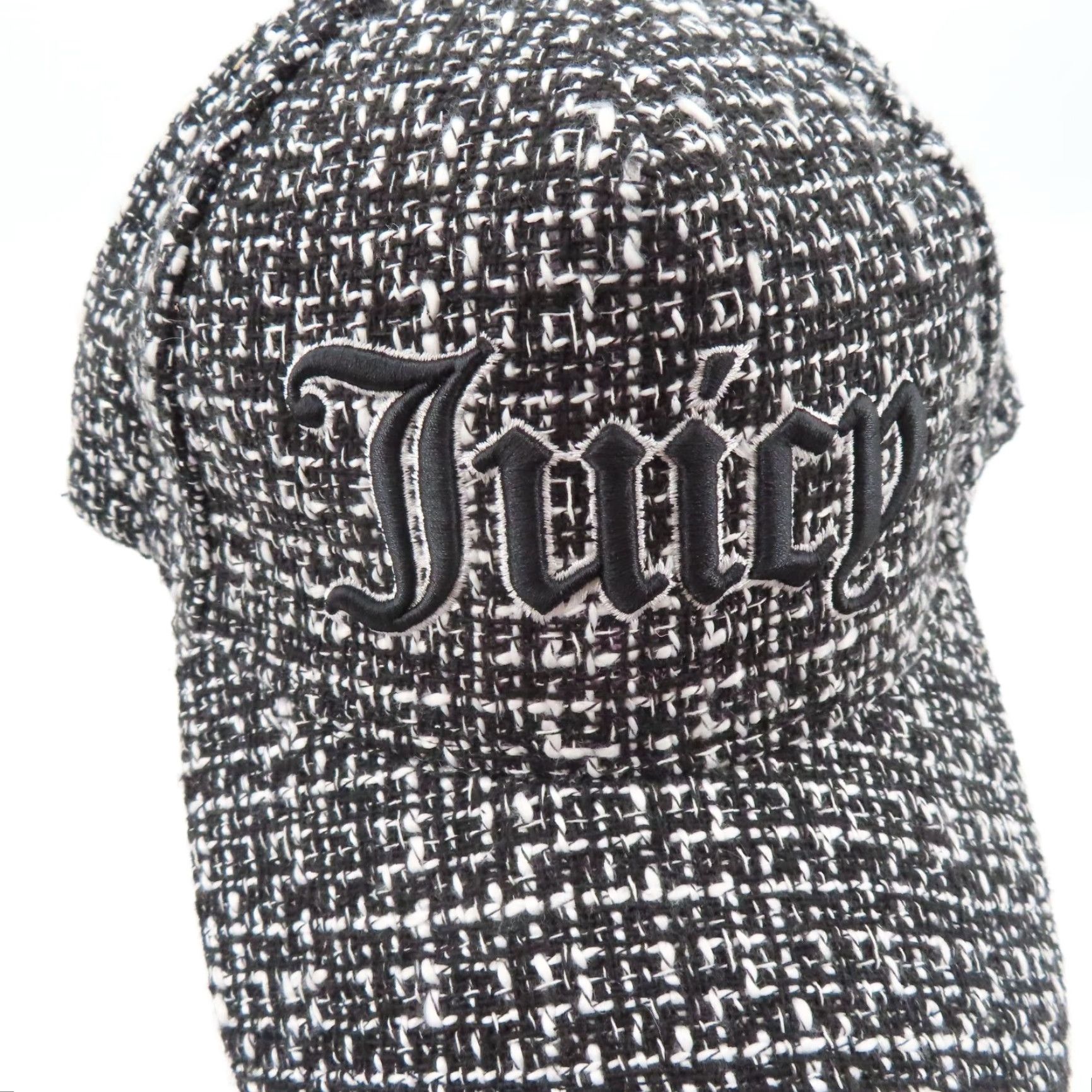 Juicy Couture Juicy Couture Baseball Hat Cap Women One Size Black White Tweed Embroidered NEW OSFM Adjustable Hats Urban Casual Size ONE SIZE - 3 Thumbnail