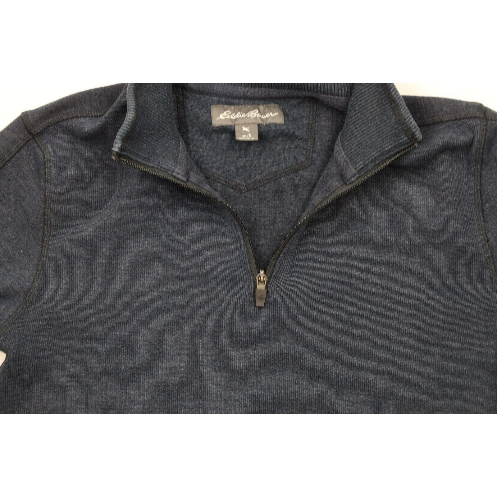 Eddie Bauer × Vintage Y2K Eddie Bauer Faded Spell Out Ribbed Knit Half Zip Sweater Size US S / EU 44-46 / 1 - 3 Thumbnail