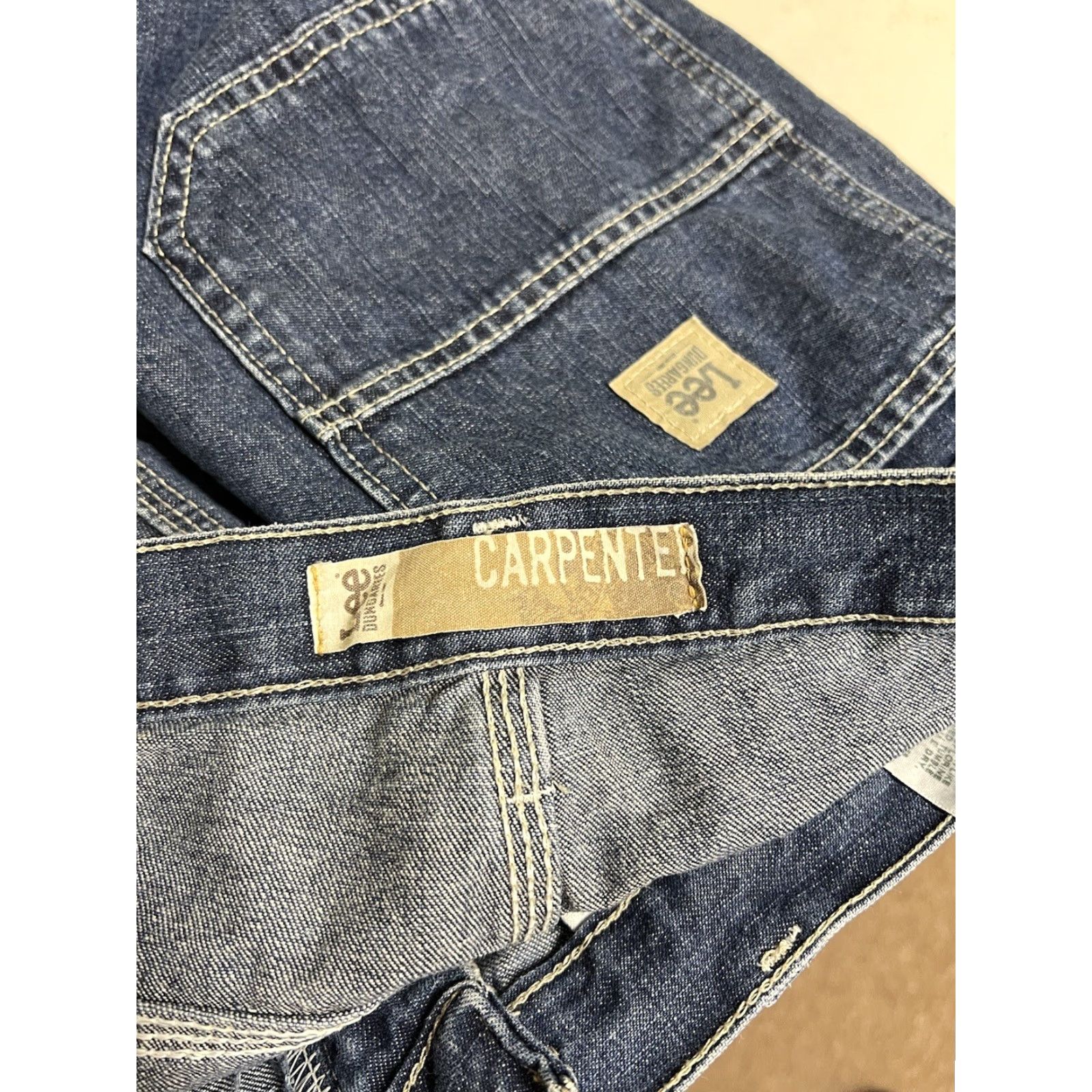 Lee VINTAGE Lee Dungarees Jeans Mens 36X34 Carpenter PAINTER Distressed Skater Relaxed Denim Jeans Men Shoes? Size US 36 / EU 52 - 6 Thumbnail