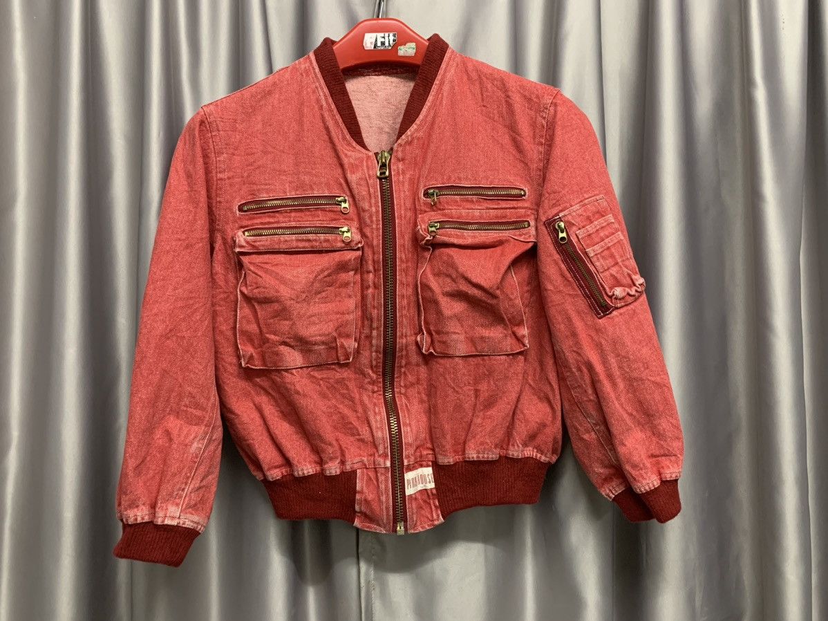 Japanese Brand × Vintage ISSEY MIYAKE INSPIRED DENIM BOMBER JACKET RARE DESIGN Size US L / EU 52-54 / 3 - 1 Thumbnail