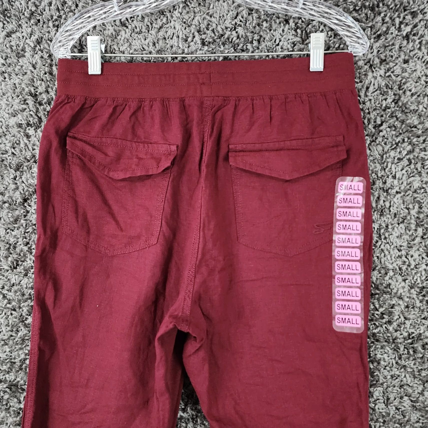 Vintage VINTAGE Seven7 Jogger Pants Womens Size Small Elastic Waist Burgundy Red Utility Pants Womens S Size 28" / US 6 / IT 42 - 8 Thumbnail