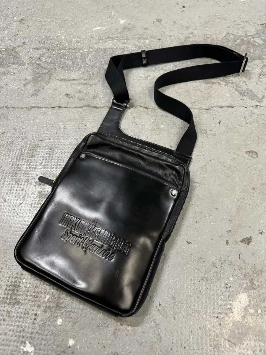 Dirk Bikkembergs 2000s Dirk Bikkembergs Black Leather Shoulder Bag Size ONE SIZE - 6 Thumbnail