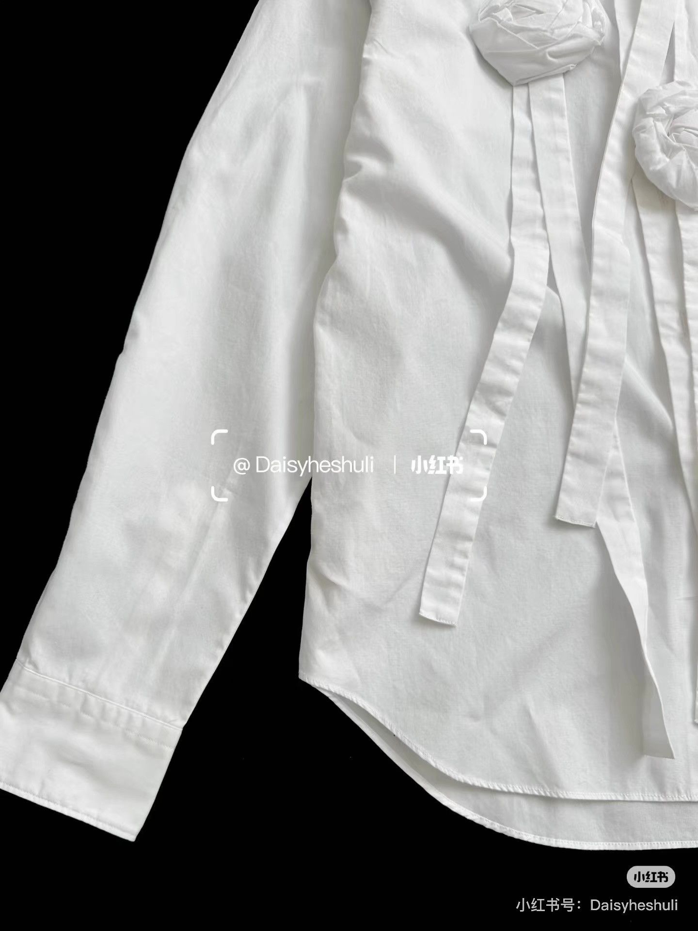 Comme des Garcons Comme des GarçonsCDG Black White Rose Long Sleeve Shirt Ｑ24 Size XS / US 0-2 / IT 36-38 - 4 Thumbnail