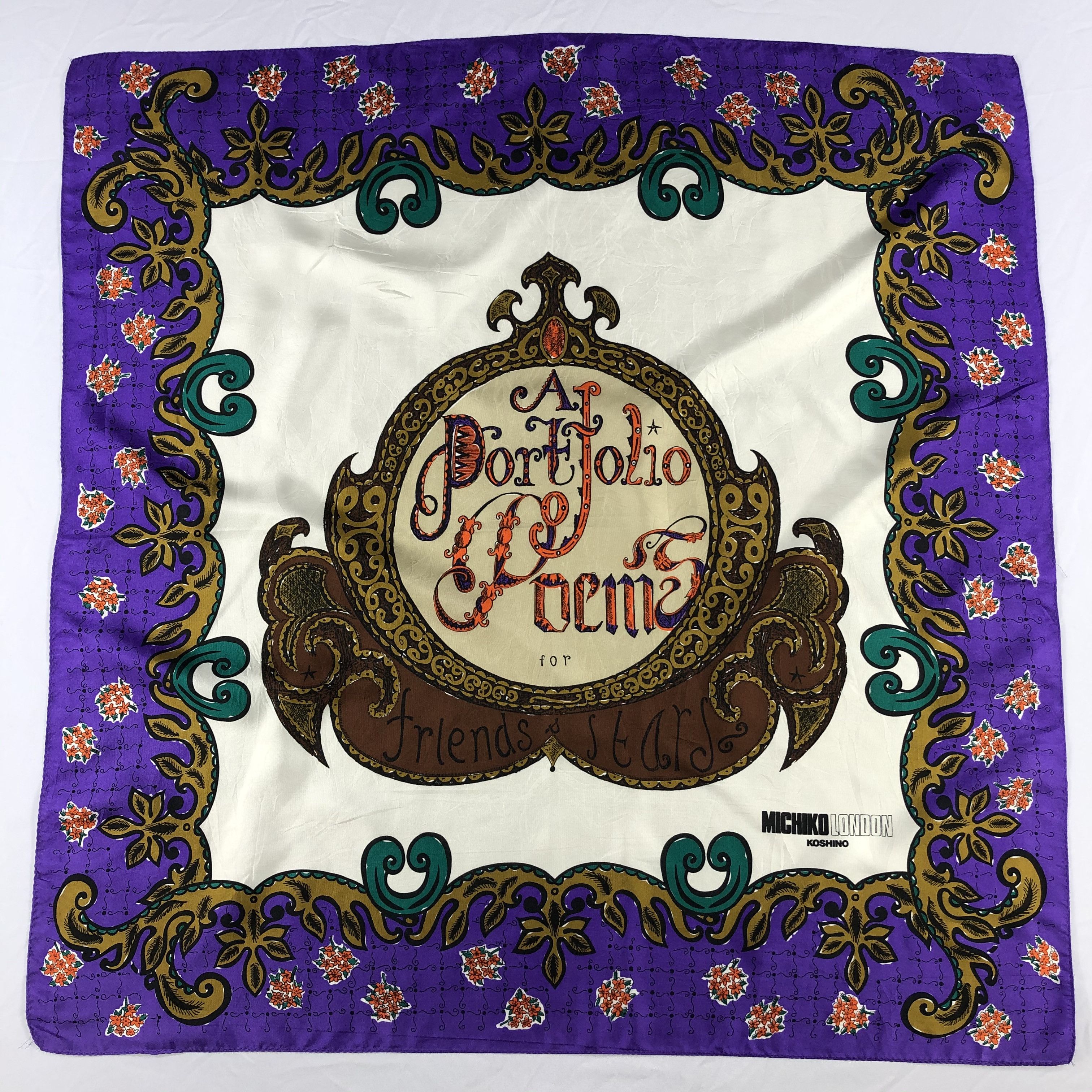 Michiko Koshino London × Vintage Vintage Michiko Koshino London Silk Scarf Size ONE SIZE - 2 Thumbnail
