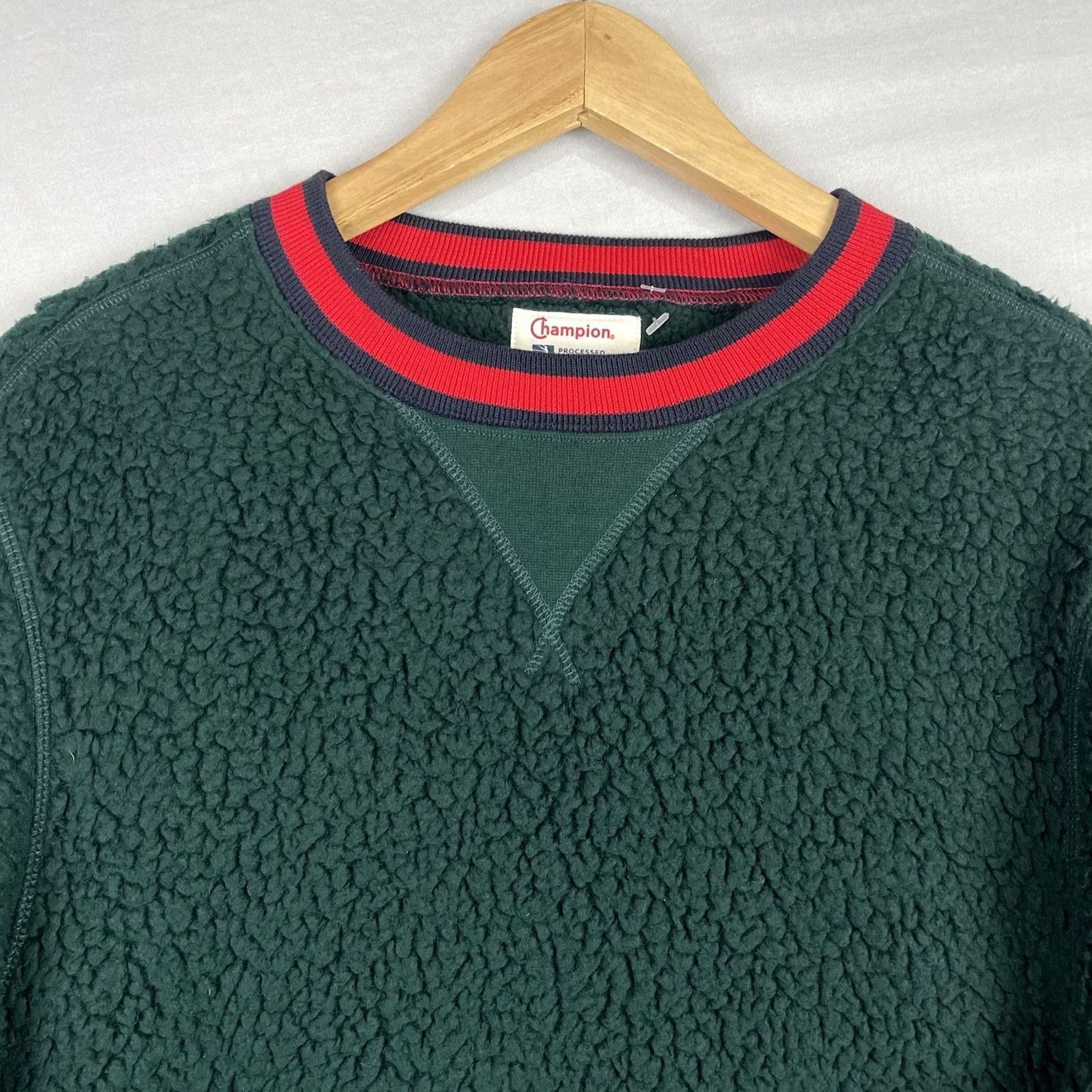 Champion Champion Sweatshirt Mens Medium Green Sherpa Pullover Crew Neck Sweater, Todd Snyder, Logo Embroidered, Fleece, 1-2 Day Ship, Pre-Owned Size US M / EU 48-50 / 2 - 7 Thumbnail