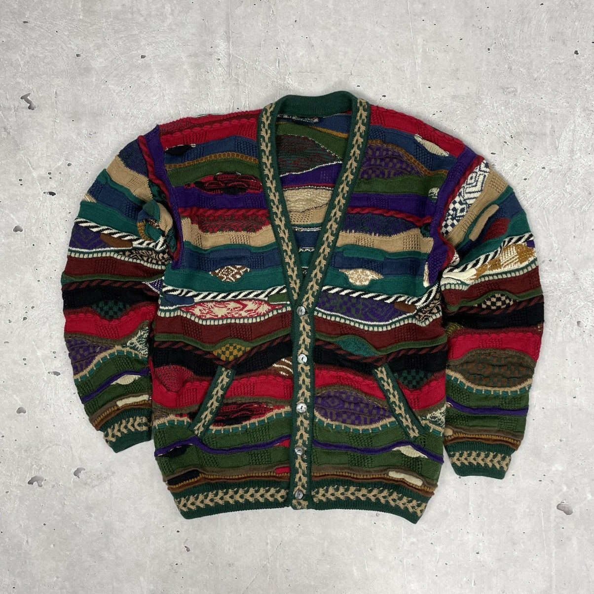 Coogi Vintage 80’s Coogi 3D knitted Cardigan Notorius B.I.G Size US M / EU 48-50 / 2 - 2 Thumbnail