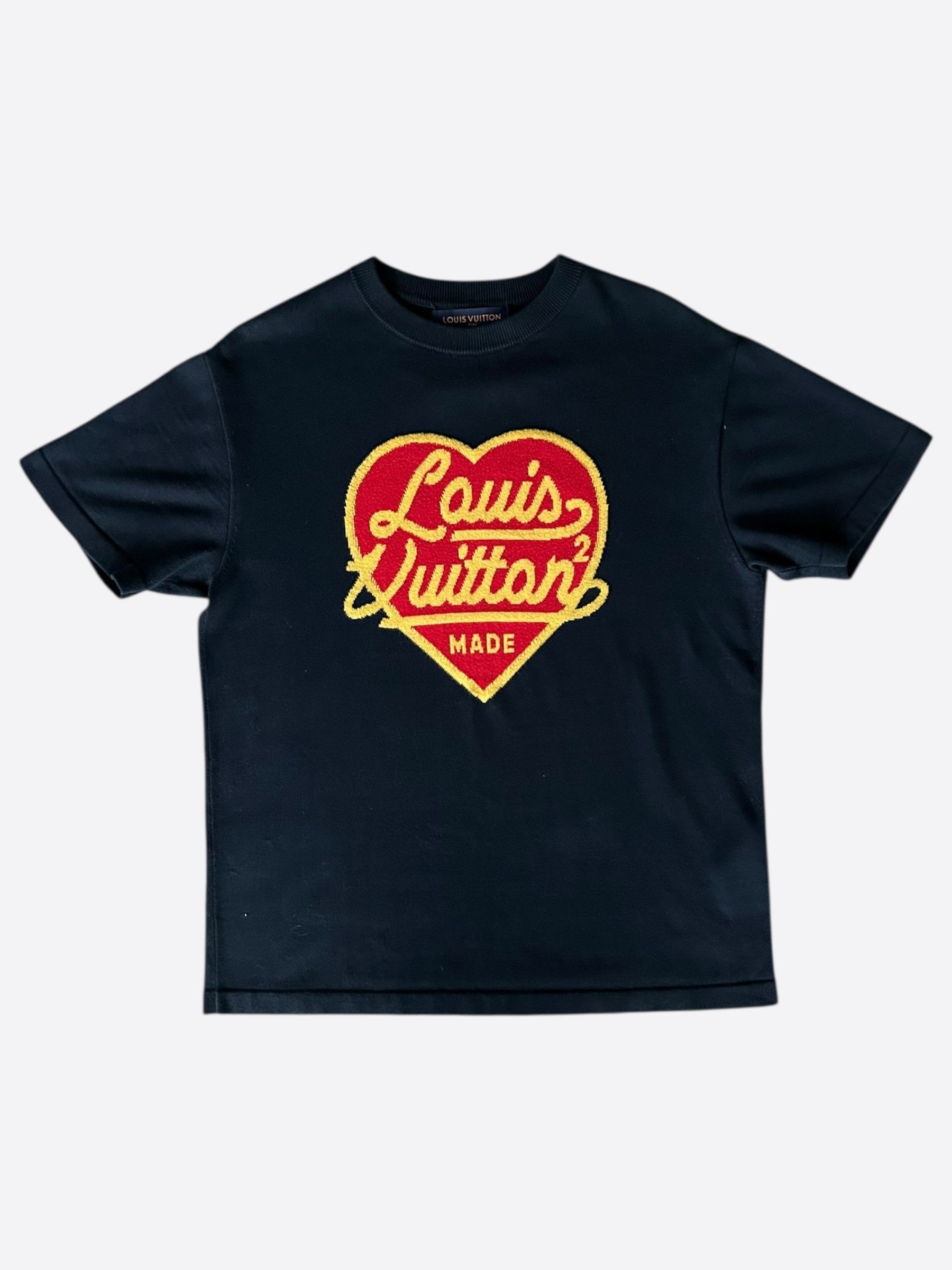 【NIGOコラボ】Louis Vuitton スタンプ刺繍入りTシャツ Louis Vuitton Nigo Heart Intarsia T-Shirt – Savonches