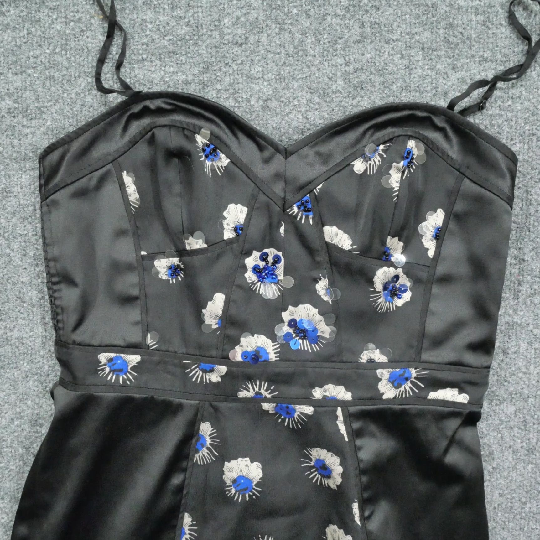 Rebecca Taylor **Womens Rebecca Taylor Fit & Flare Dress 4 Black Silk Floral Sequin** User: **Rebecca Taylor Womens Fit & Flare Dress 4 Black Silk Floral Sequin** Size S / US 4 / IT 40 - 2 Thumbnail