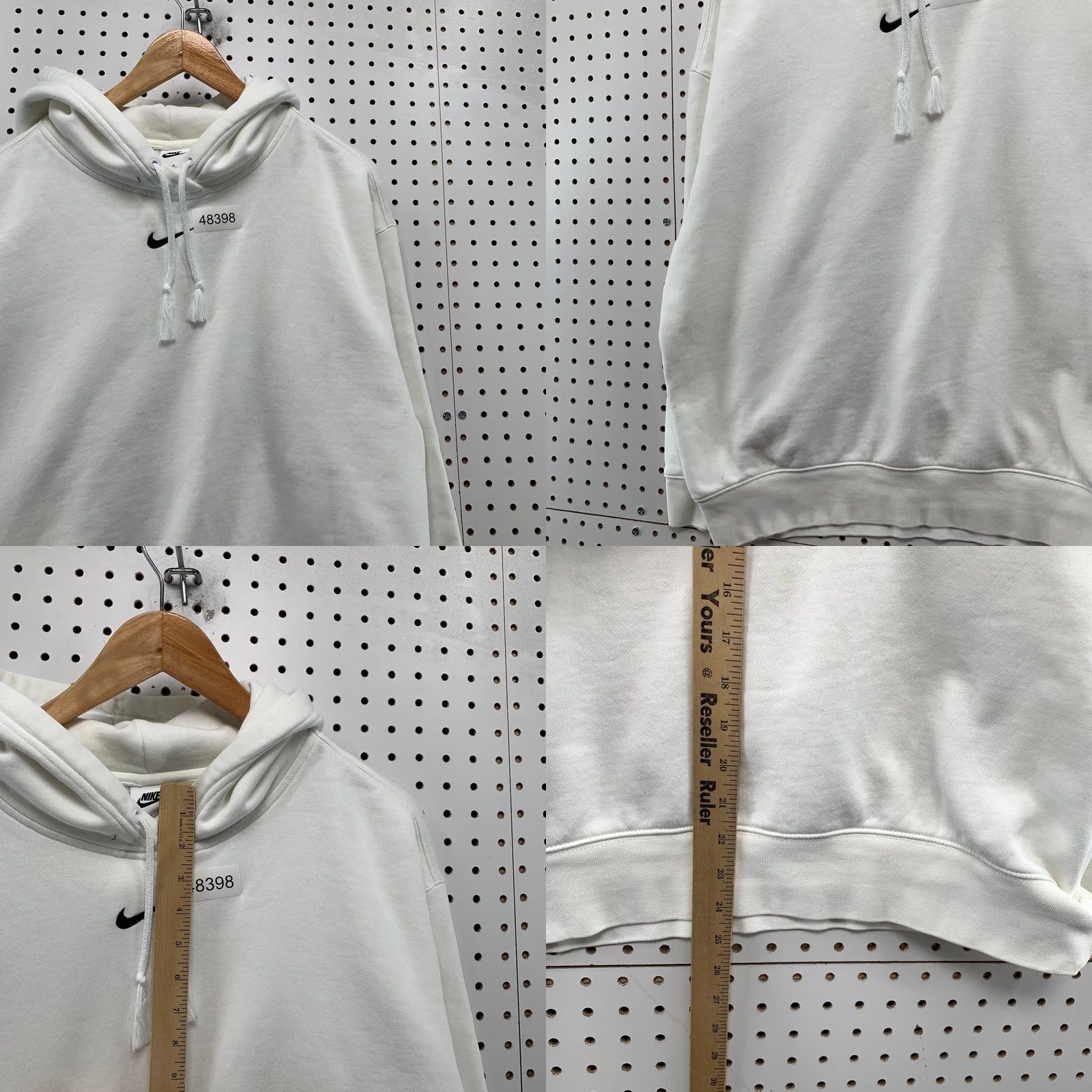 Nike Nike Center Swoosh Hoodie Sweatshirt Mens Medium White Fleece Hooded Pullover Size US M / EU 48-50 / 2 - 8 Thumbnail