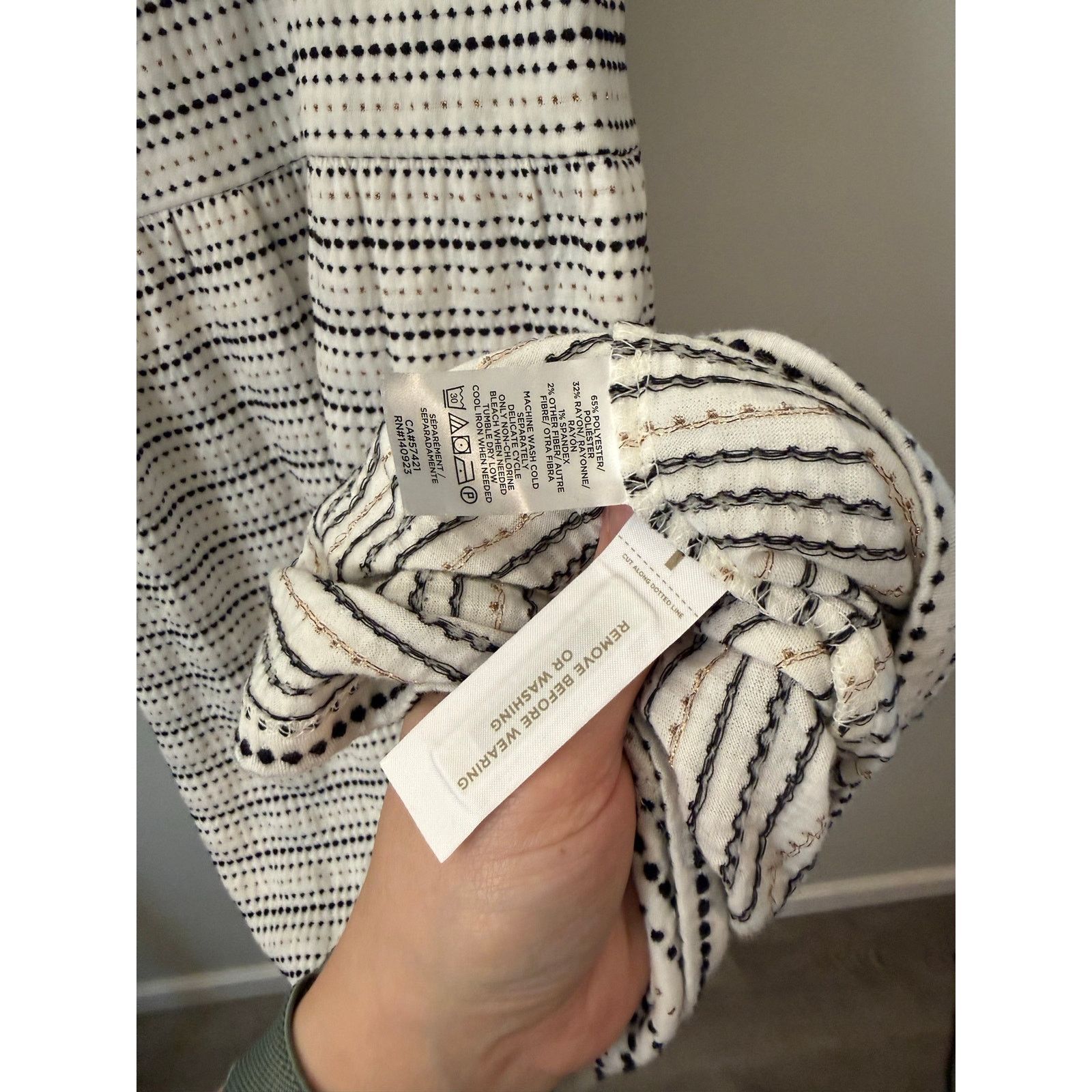 Loft LOFT NWT White/Black/Gold Dot Stripe Knit Dress Medium, $70 Size M / US 6-8 / IT 42-44 - 6 Thumbnail