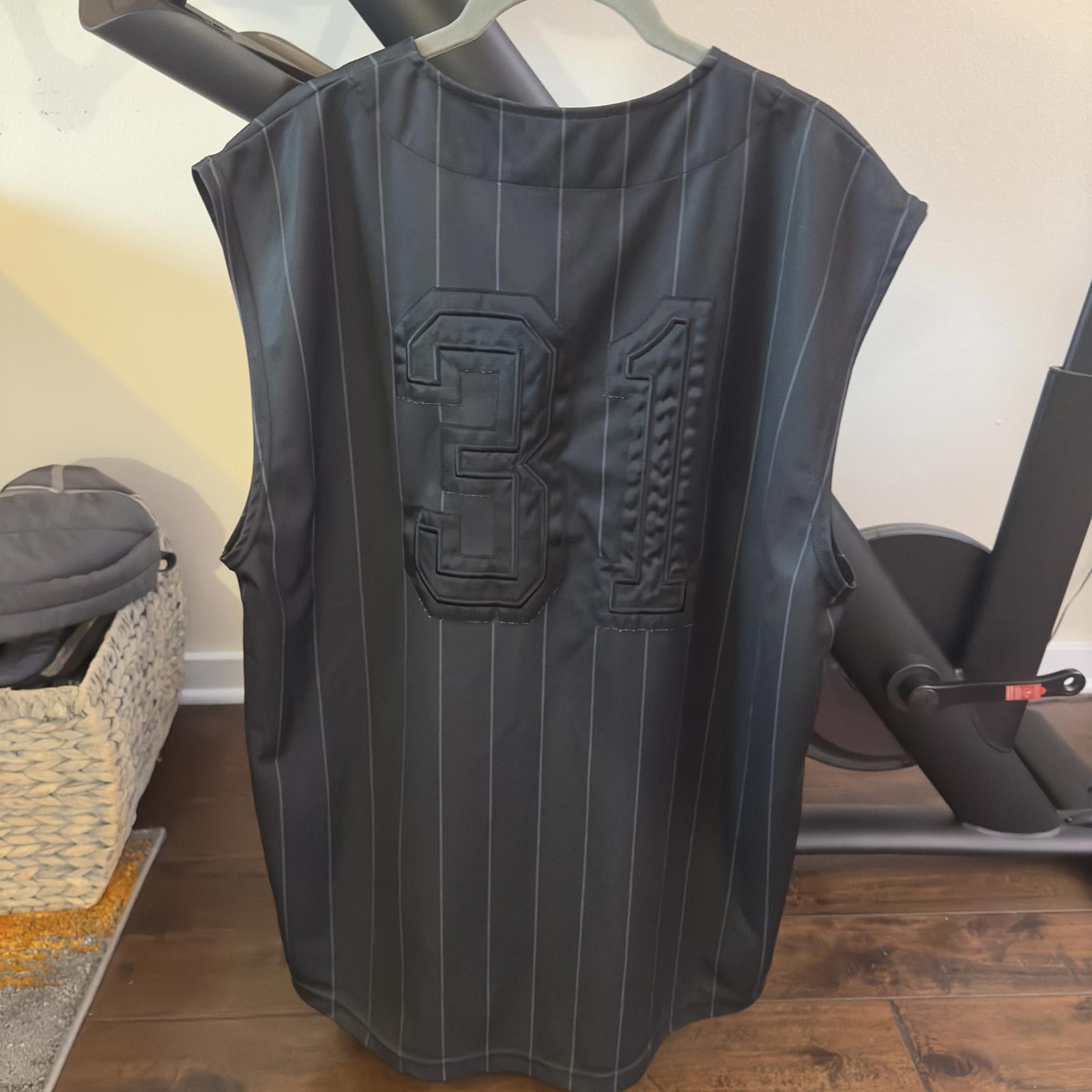 Nike Nike Black Pinstripe Baseball Jersey - Size large- Vintage Size US L / EU 52-54 / 3 - 4 Thumbnail
