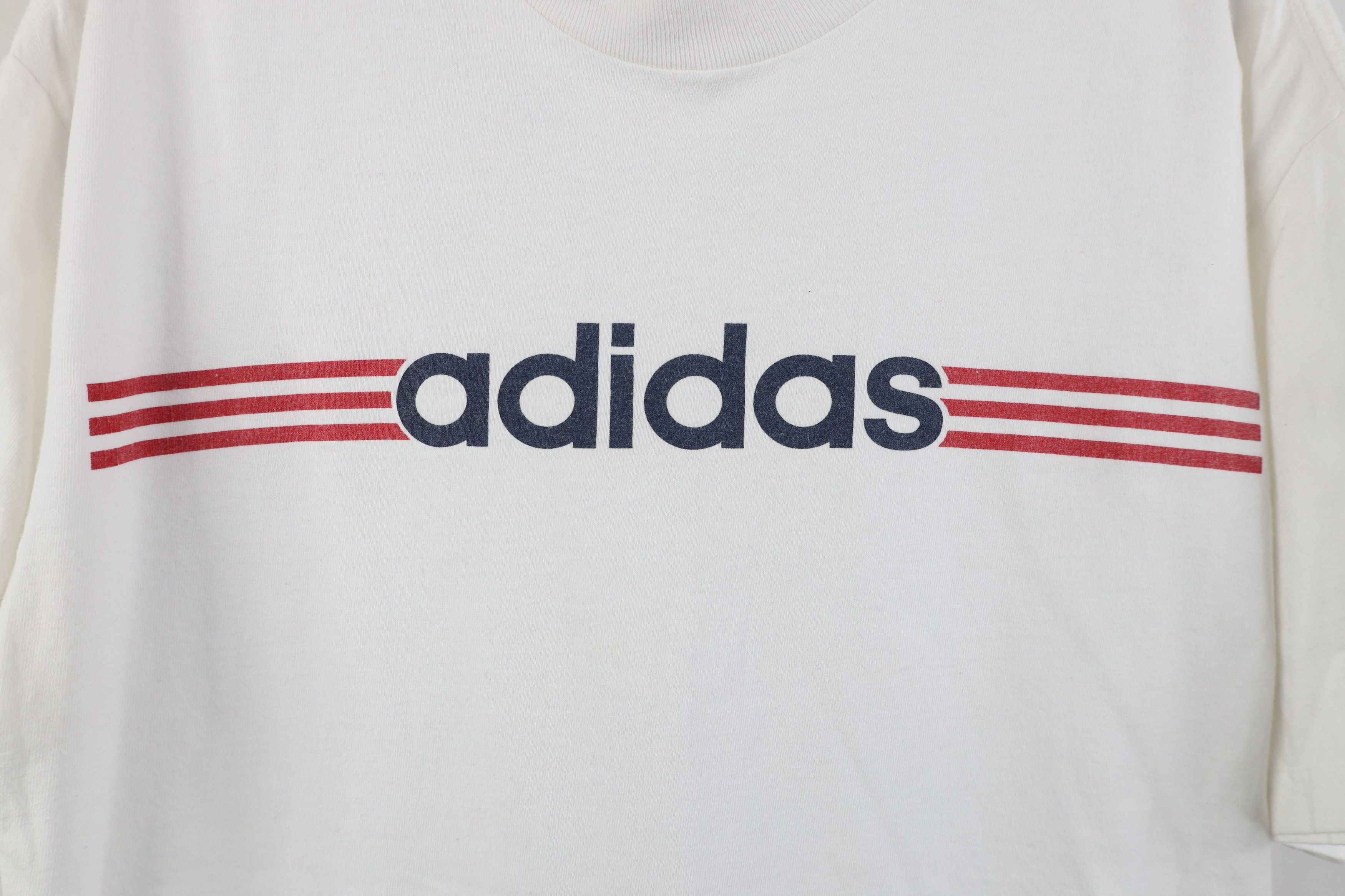 Adidas Vintage Y2K 2005 Adidas Striped Short Sleeve T-Shirt White Size US M / EU 48-50 / 2 - 5 Thumbnail