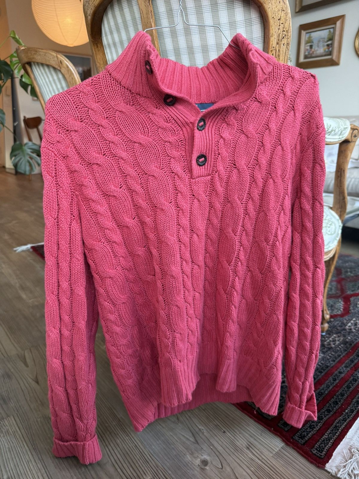 Polo Ralph Lauren Polo by Ralph Lauren Red Cable Knit Sweater Size US S / EU 44-46 / 1 - 1 Thumbnail