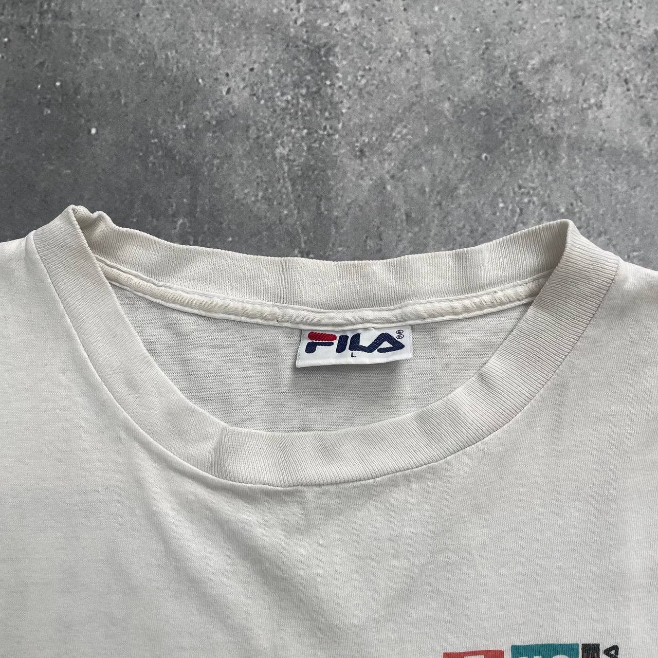 Fila × Vintage Vintage 90s Fila Basketball Change The Game T Shirt White XL Size US XL / EU 56 / 4 - 3 Thumbnail