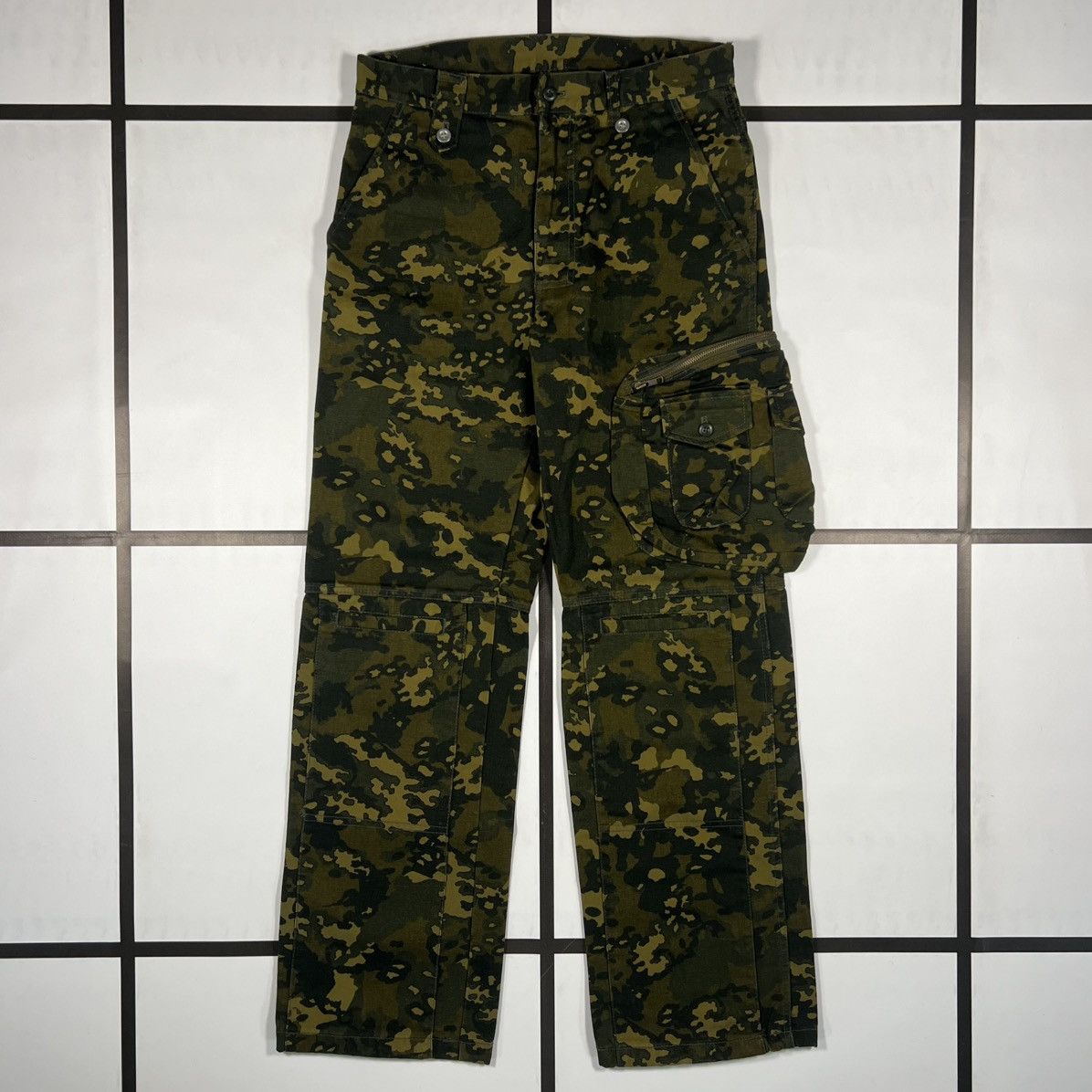 PPFM |[ 2002 PPFM Camo Multi-Pocket Cargo Trousers ]| Size US 30 / EU 46 - 2 Thumbnail