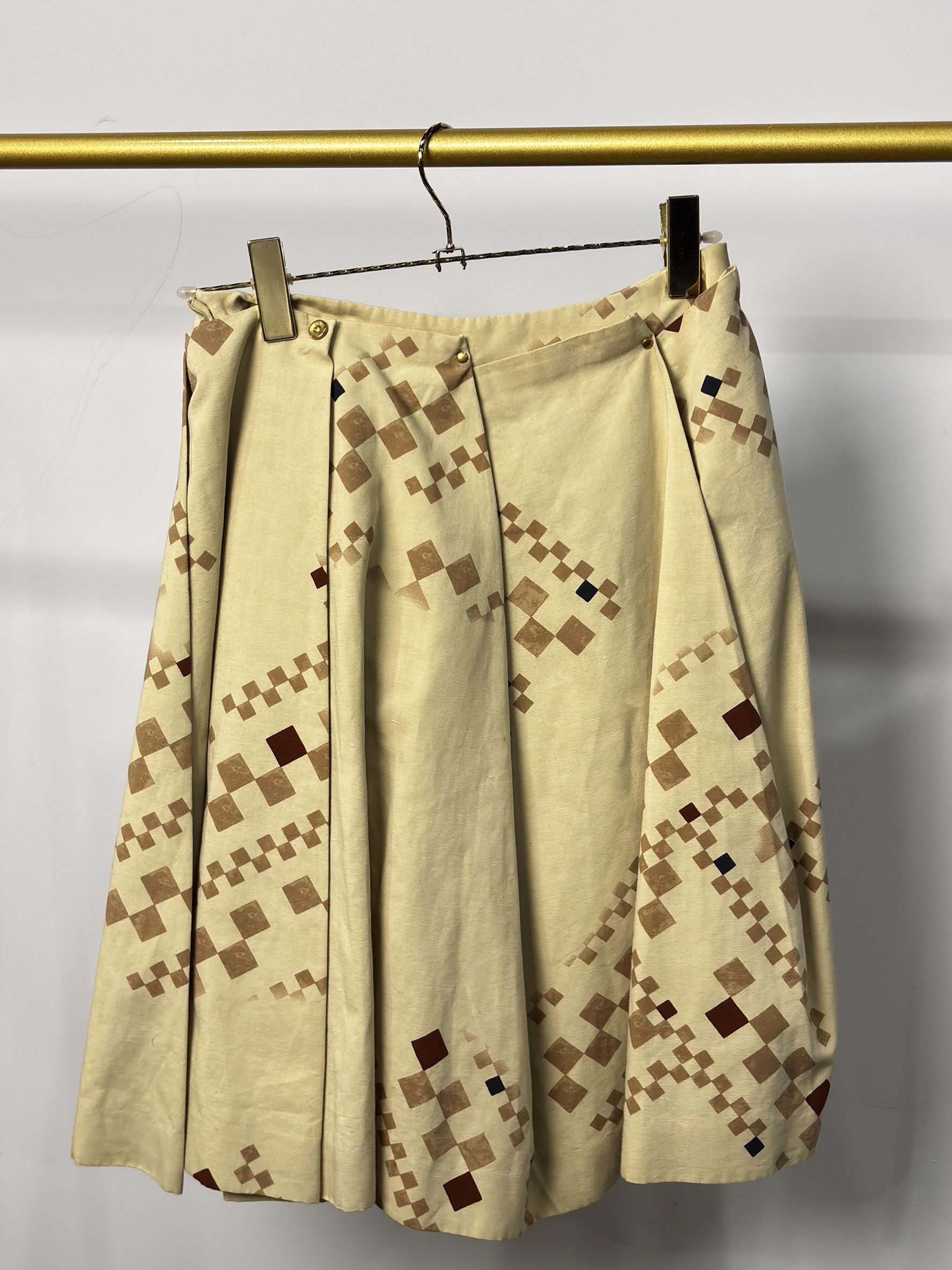 Bottega Veneta Bottega Veneta Geometric Print Cotton Silk Skirt Size 26" / US 2 / IT 38 - 2 Thumbnail