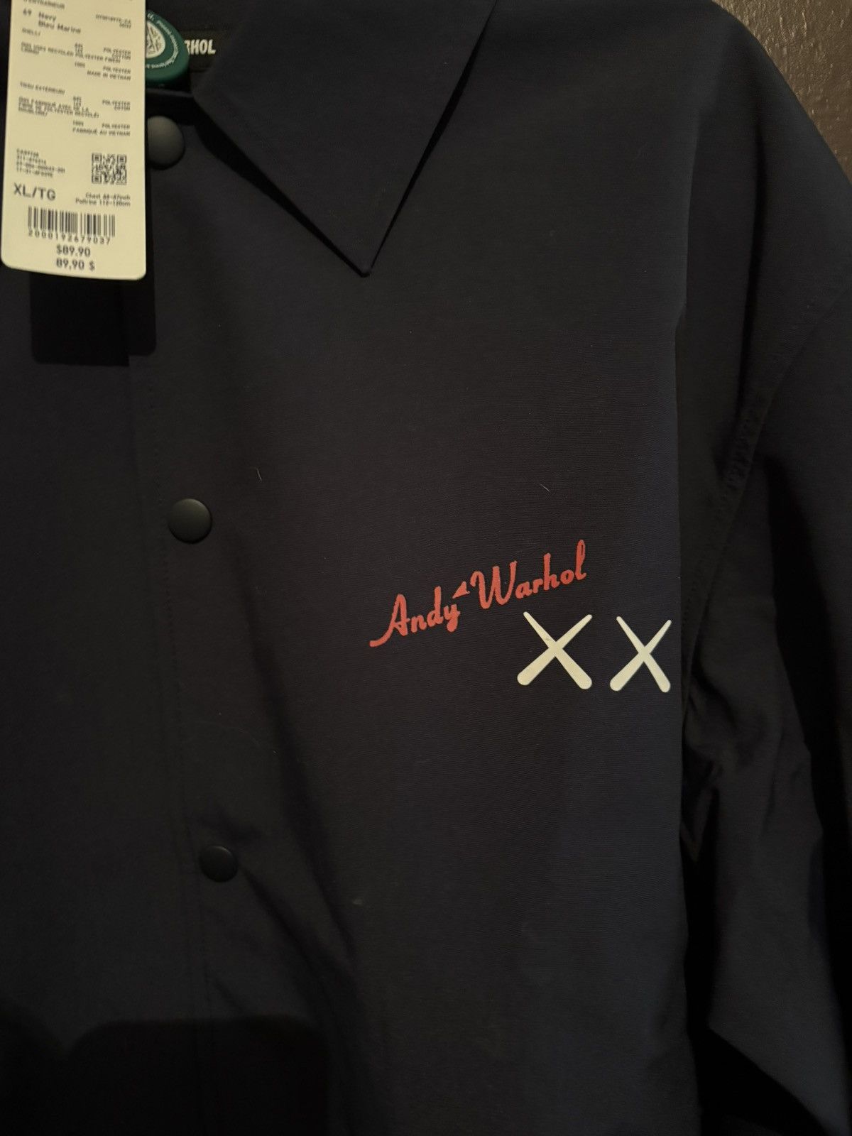Andy Warhol × Kaws × Uniqlo KAWS x Uniqlo x Warhol Coach Jacket Navy Size US XL / EU 56 / 4 - 2 Thumbnail