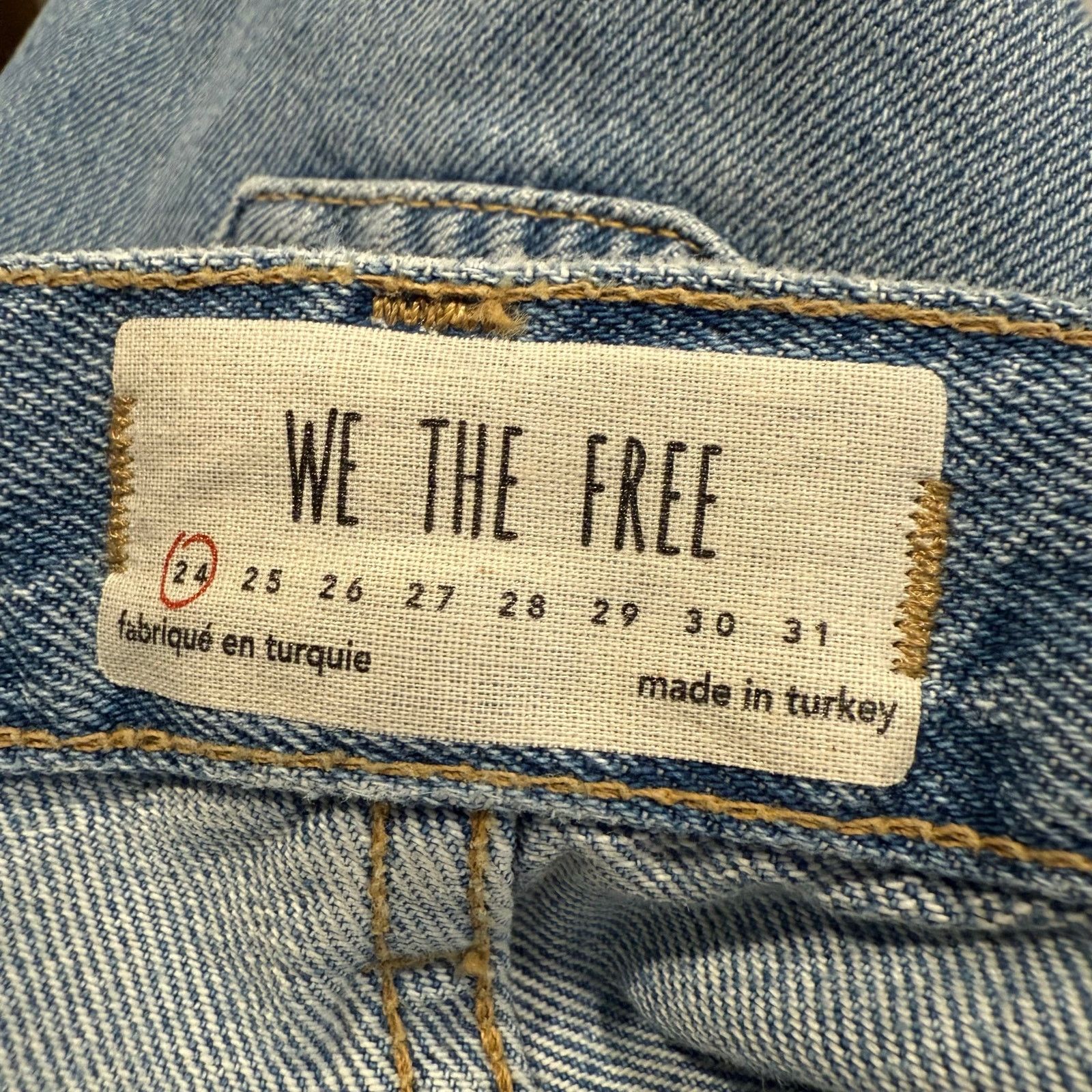 Free People We the Free Women’s Distressed Cropped Jeans Size 24 Size 24" / US 00 / IT 34 - 4 Thumbnail