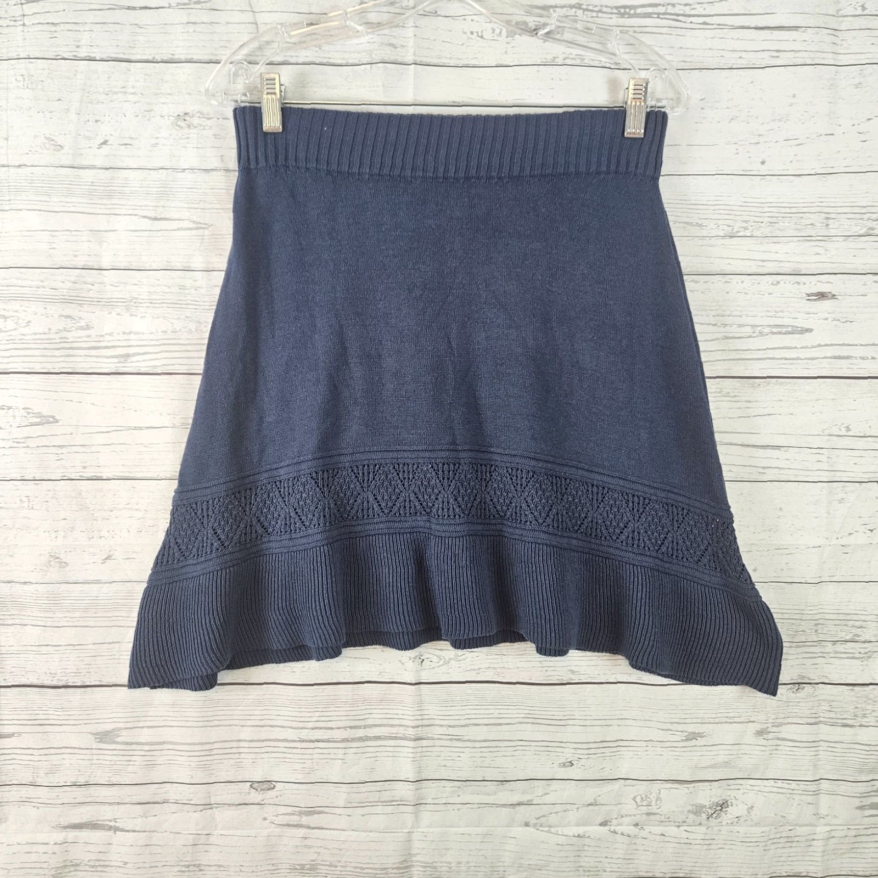 Prana VINTAGE Prana Women's Thea Sweater Skirt Blue Small Cotton Blend Pull On A-Line Short Womens Size S / US 4 / IT 40 - 2 Thumbnail