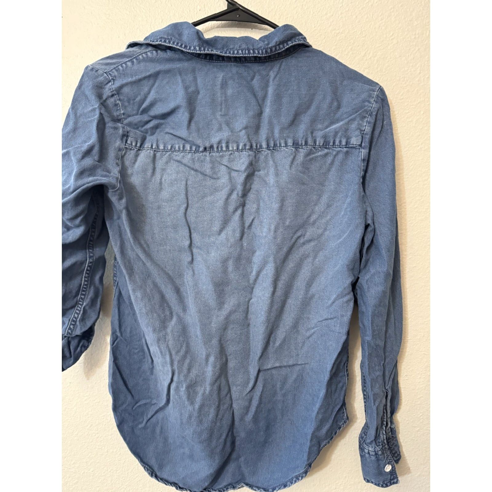 Vintage Lola River Chambray Button-Up Shirt Women XS Blue Long Sleeve Casual Classic Size XS / US 0-2 / IT 36-38 - 3 Thumbnail