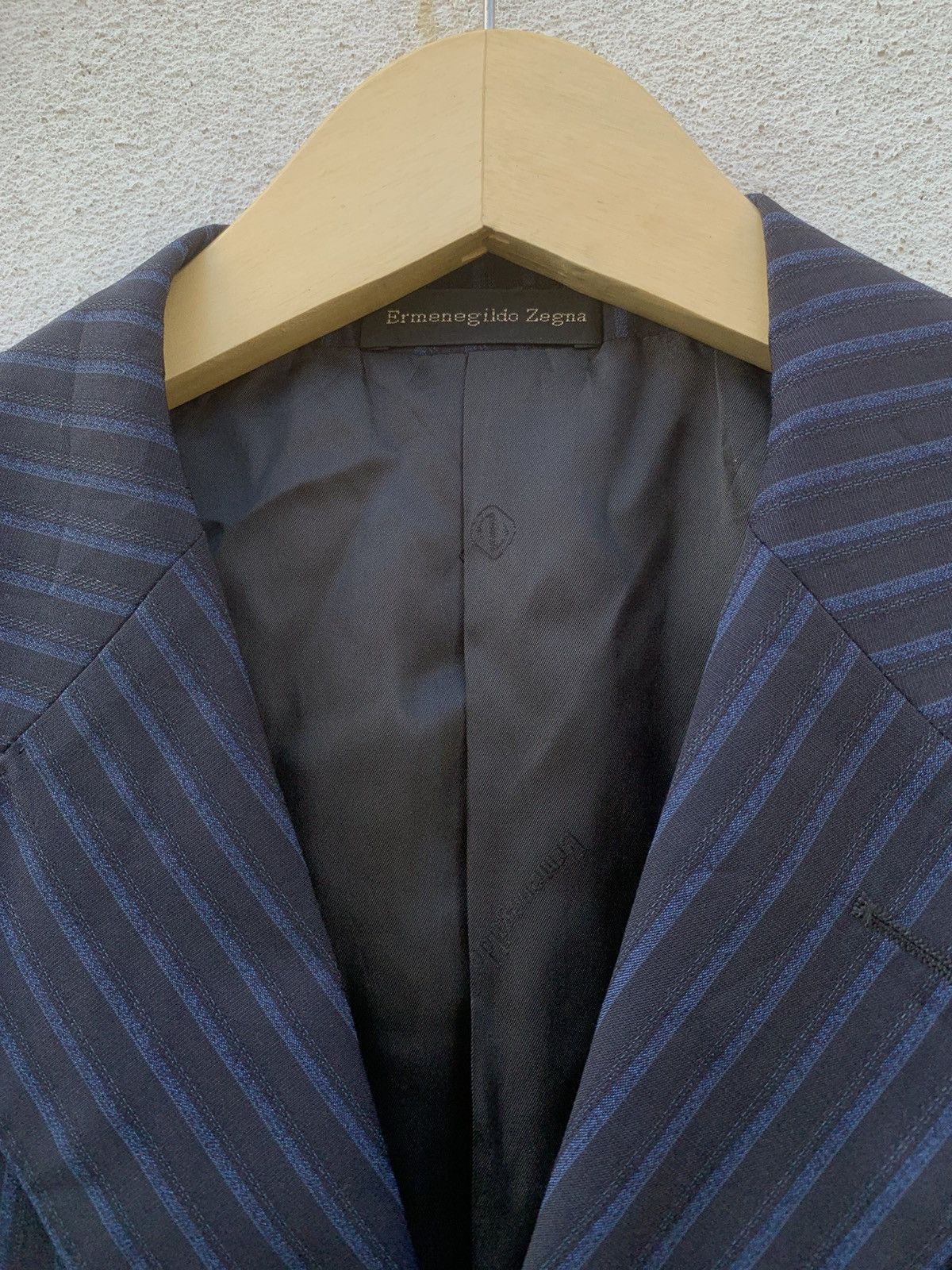 Z Zegna Ermenegildo Zegna Suit Blazer 50 Wool Striped Size 50R - 8 Thumbnail