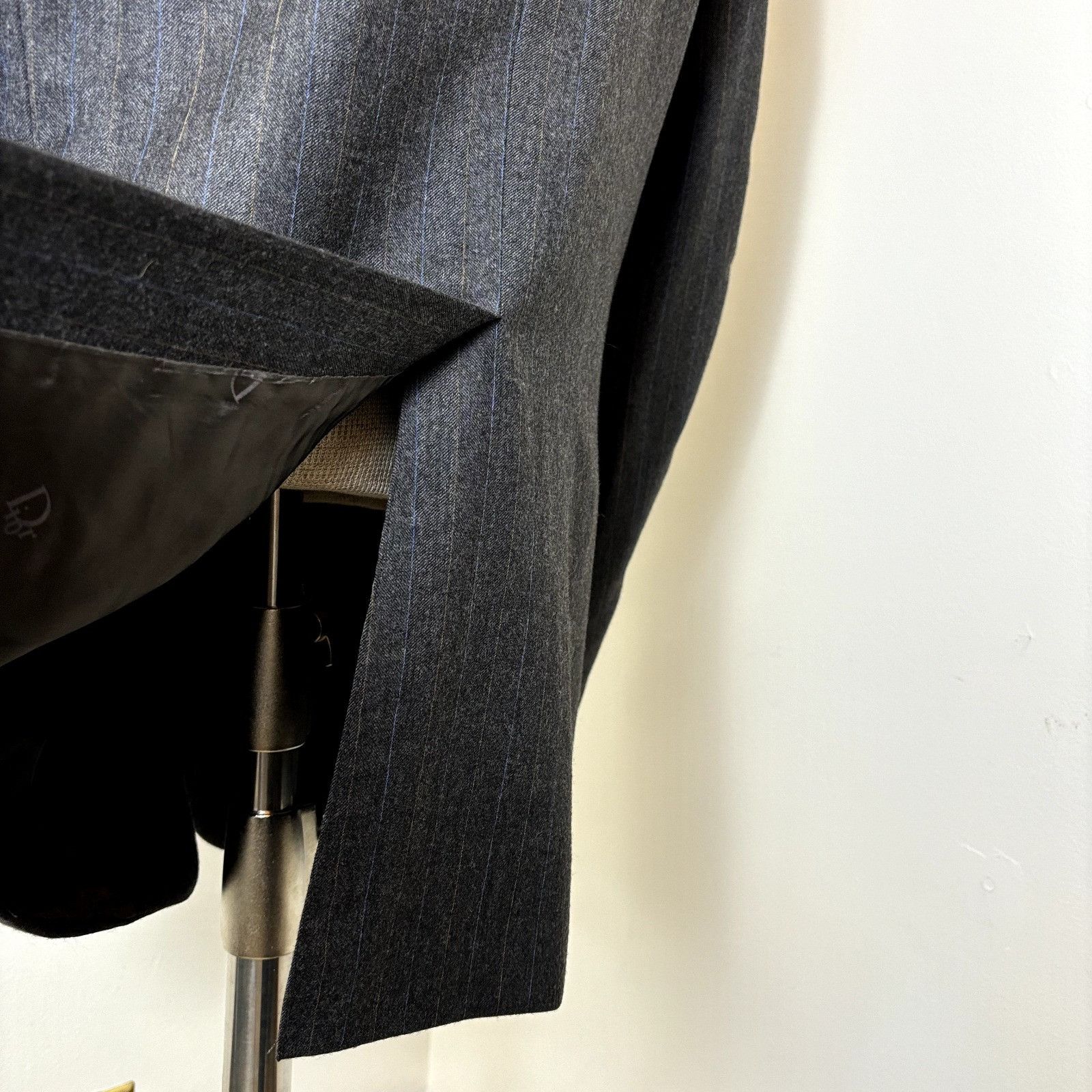 Christian Dior Monsieur Christian Dior Sz 42R Men's Gray Striped Blazer Pure Virgin Size 42R - 7 Thumbnail