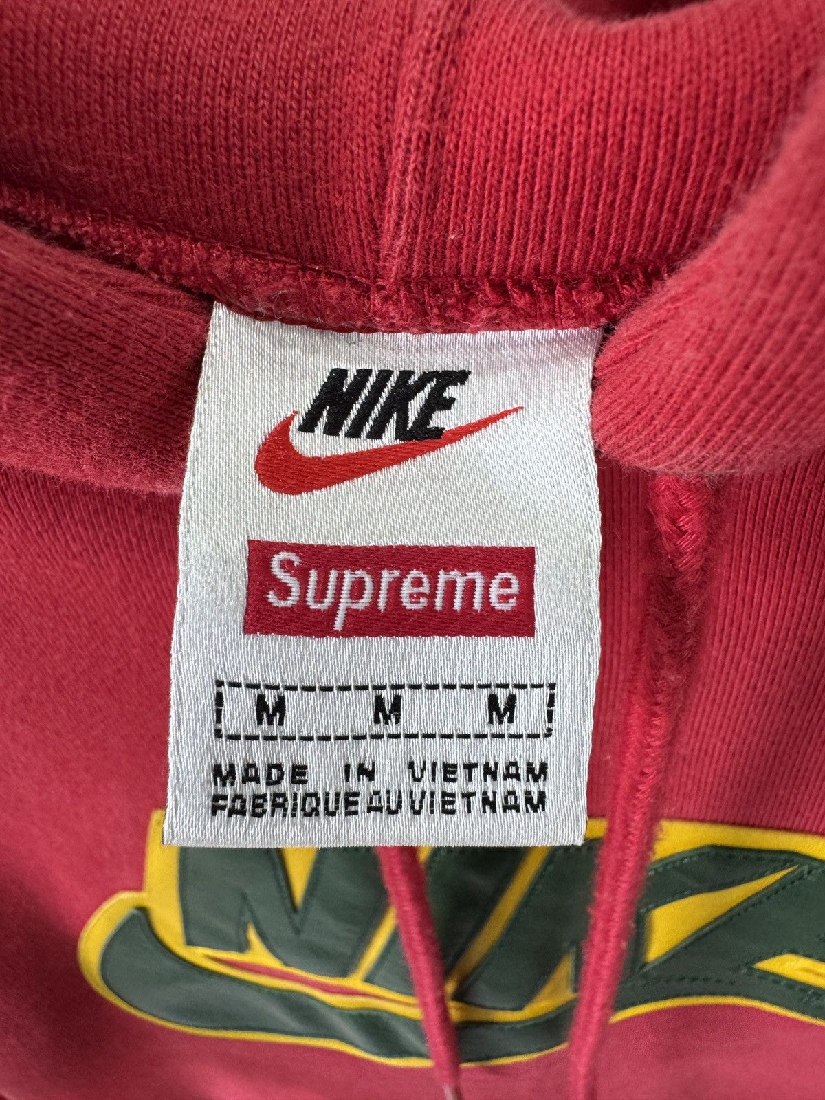 Nike × Supreme FW19 Supreme x Nike Leather Appliqué Hoodie 🍷 Size US M / EU 48-50 / 2 - 6 Thumbnail