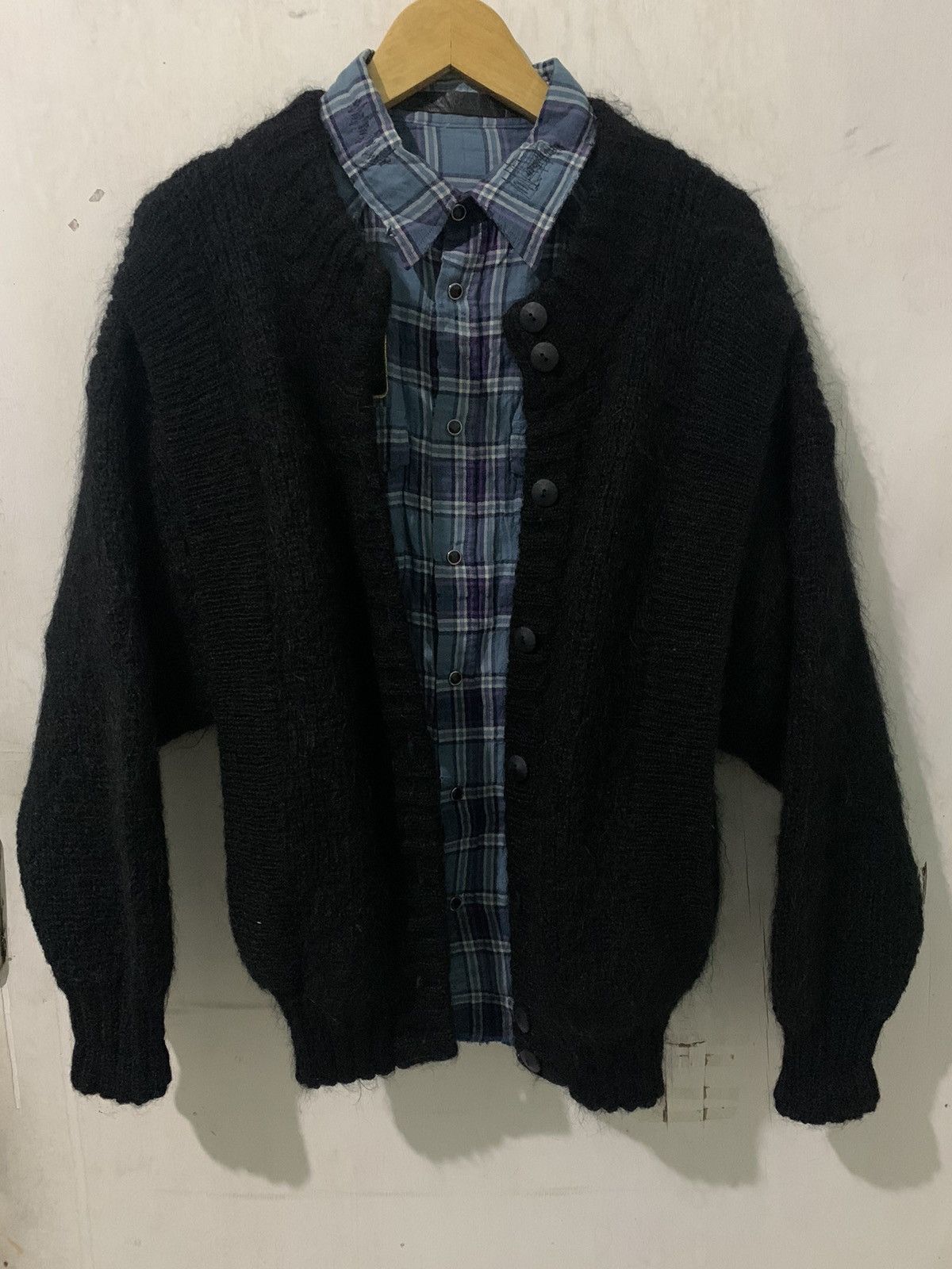 If Six Was Nine × KMRii × Le Grande Bleu (L.G.B.) GEORGES MEMMI Cardigan Mohair Kurt Cobain styel Size US M / EU 48-50 / 2 - 1 Thumbnail