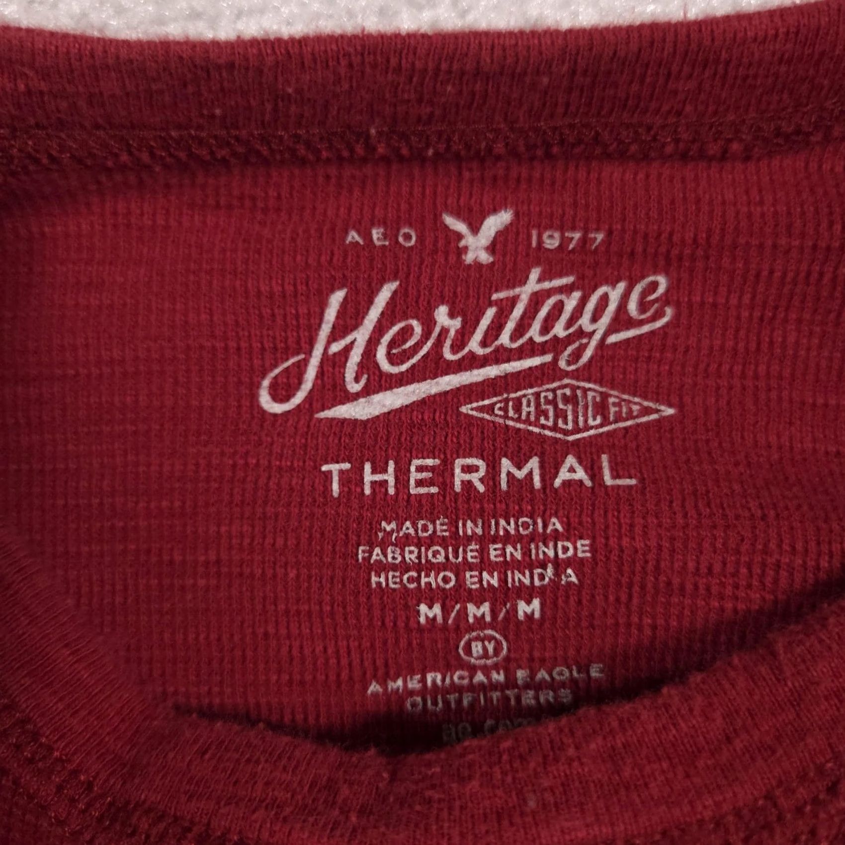 American Eagle Outfitters American Eagle Outfitters Shirt Mens M Red Thermal Crewneck Long Sleeve Size US M / EU 48-50 / 2 - 5 Thumbnail