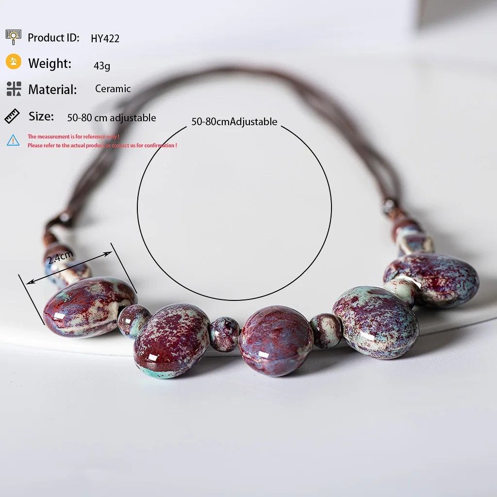 Handmade Cobblestone Pendant Necklace Handmade Jewelry Gift For Her Size ONE SIZE - 3 Thumbnail