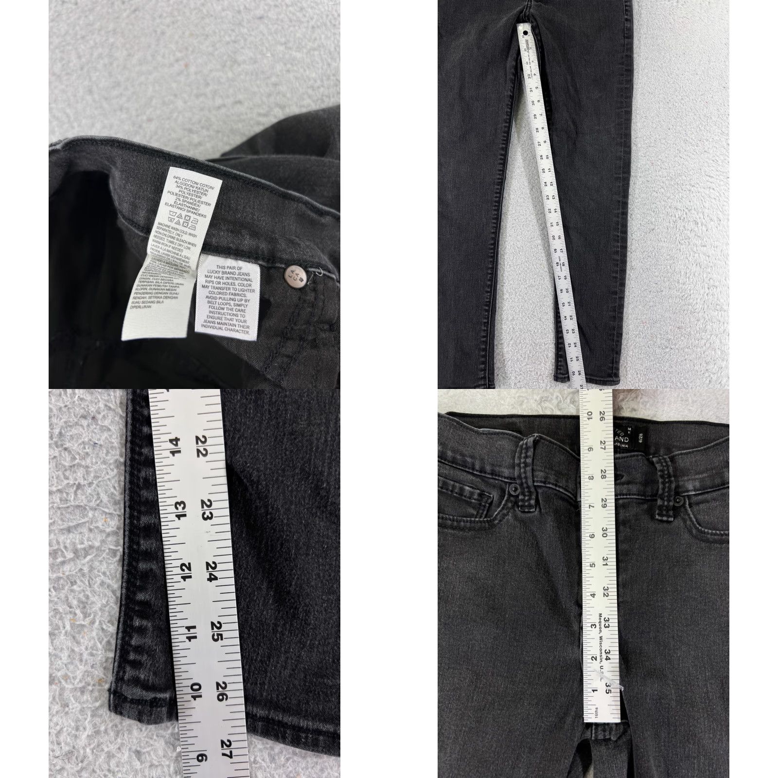 Lucky Brand Lucky Brand Jeans Womens 6 Black Denim Brooke Legging Jean Skinny Tapered Size 28" / US 6 / IT 42 - 8 Thumbnail