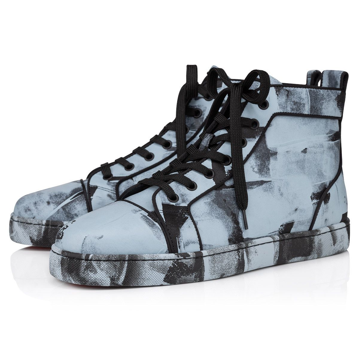 Christian Louboutin o1s1wg110924 Louis Orlato Flat High Sneaker in Black/White Size US 8 / EU 41 - 1 Thumbnail