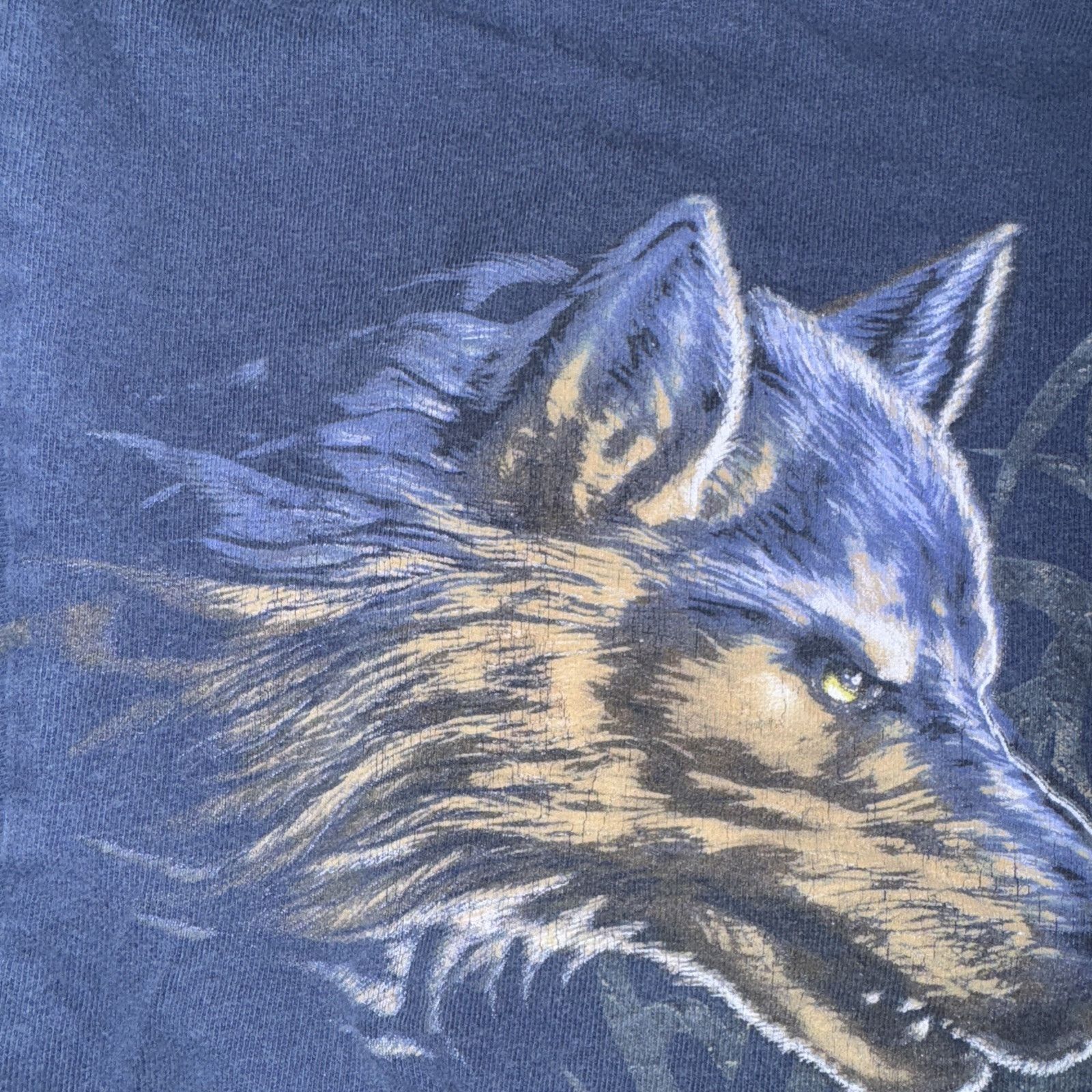 The Mountain × Vintage Vintage Y2K Style Wolf T-Shirt Navy Blue 22x26 Large Size US L / EU 52-54 / 3 - 4 Thumbnail