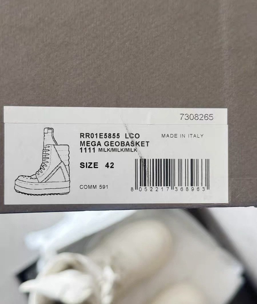 Rick Owens Rick Owens Triple White Geobasket High-Top Sneakers Size US 8.5 / EU 41-42 - 9 Thumbnail