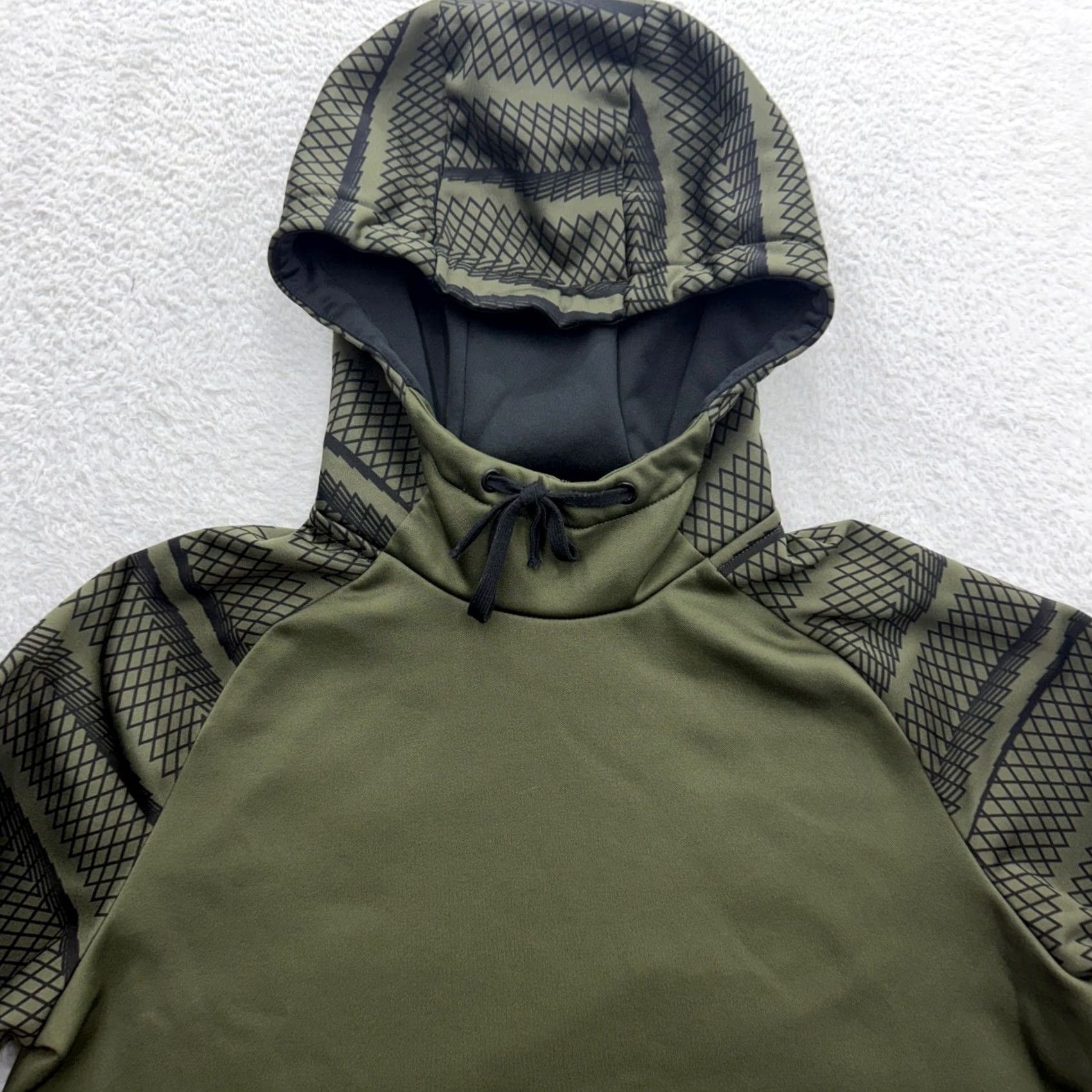 Nike Nike Dri-FIT Pullover Hoodie Mens Geometric Graphic Training Olive Green M Size US M / EU 48-50 / 2 - 2 Thumbnail