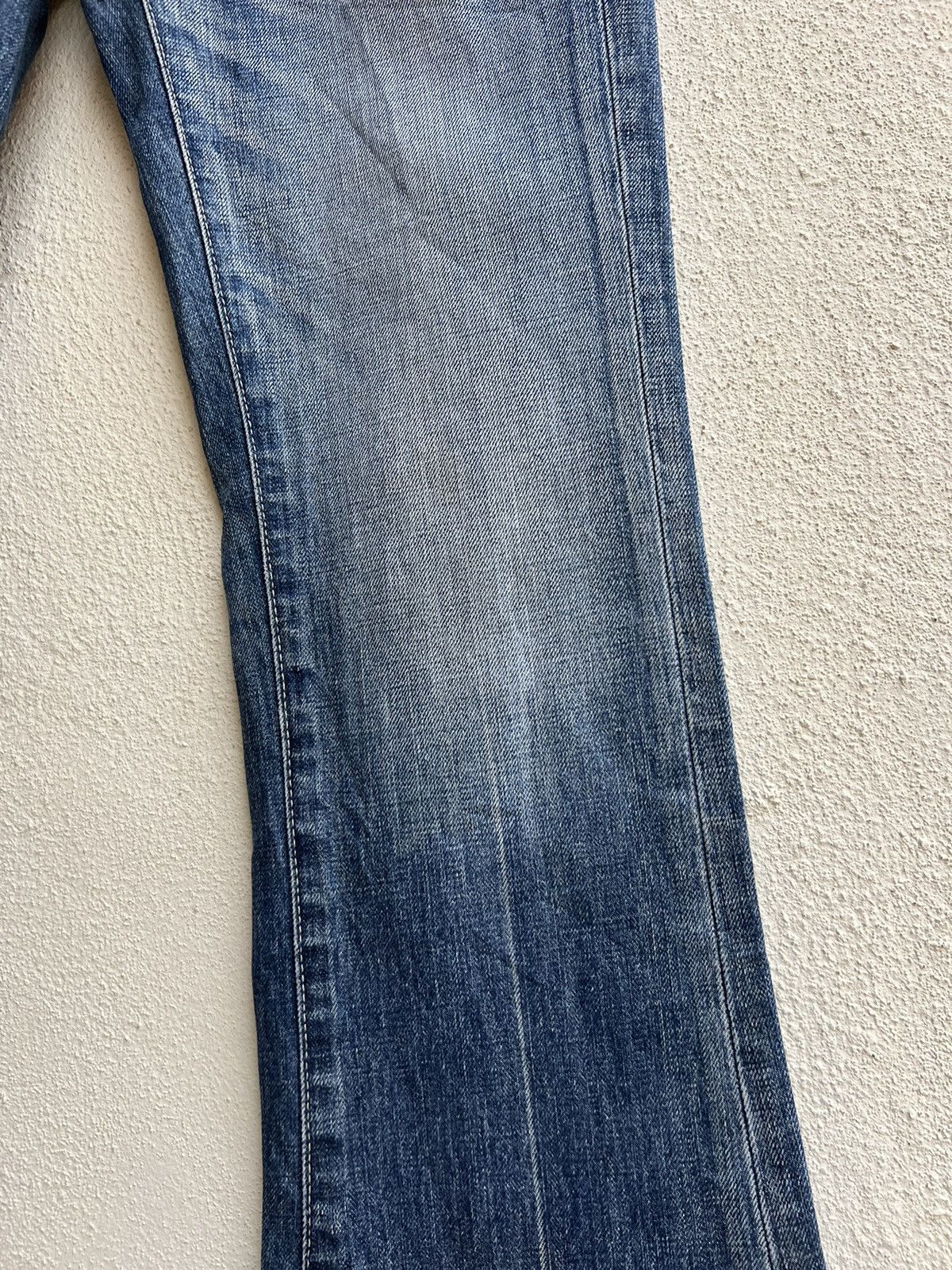 Fragment Design Vintage Vanquish Gold Fade Muddy Blue Denim Flare Jeans Size US 29 - 11 Thumbnail