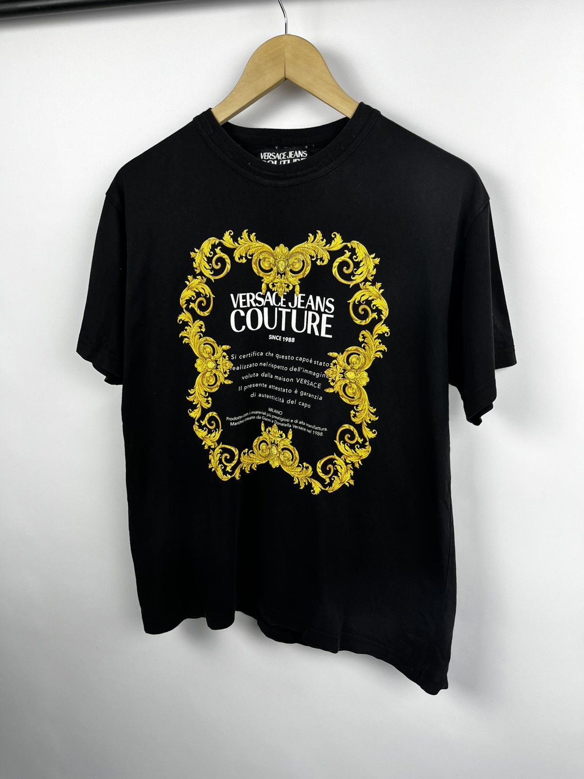 Versace Versace Jeans Couture T-Shirt Size M Black Big Logo Size US L / EU 52-54 / 3 - 1 Thumbnail