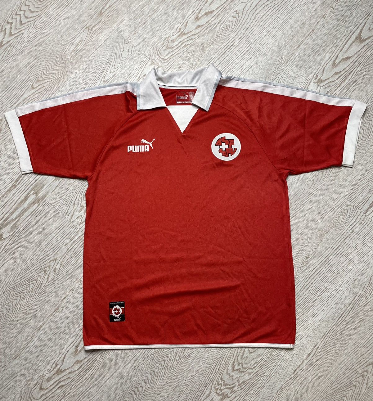 Puma × Vintage Retro Puma Suisse soccer jersey Size US L / EU 52-54 / 3 - 1 Thumbnail