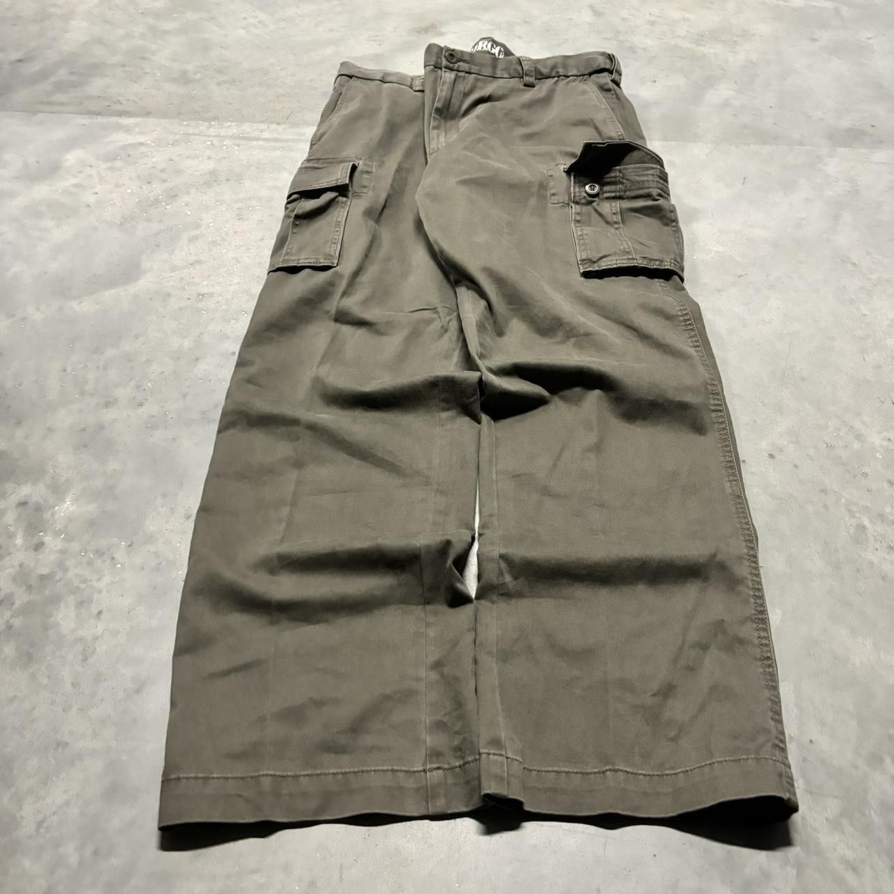 Japanese Brand × Vintage Crazy Vintage Y2K/2000s Baggy Brown Skater Cargo Pants! Size US 38 / EU 54 - 3 Thumbnail