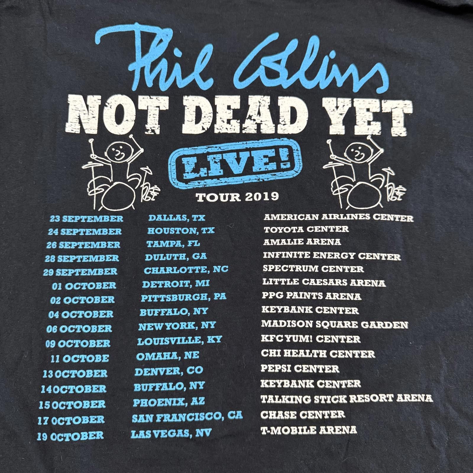Fruit Of The Loom Phil Collins Not Dead Yet Concert Tour 2019 T-Shirt XL Size US L / EU 52-54 / 3 - 7 Thumbnail