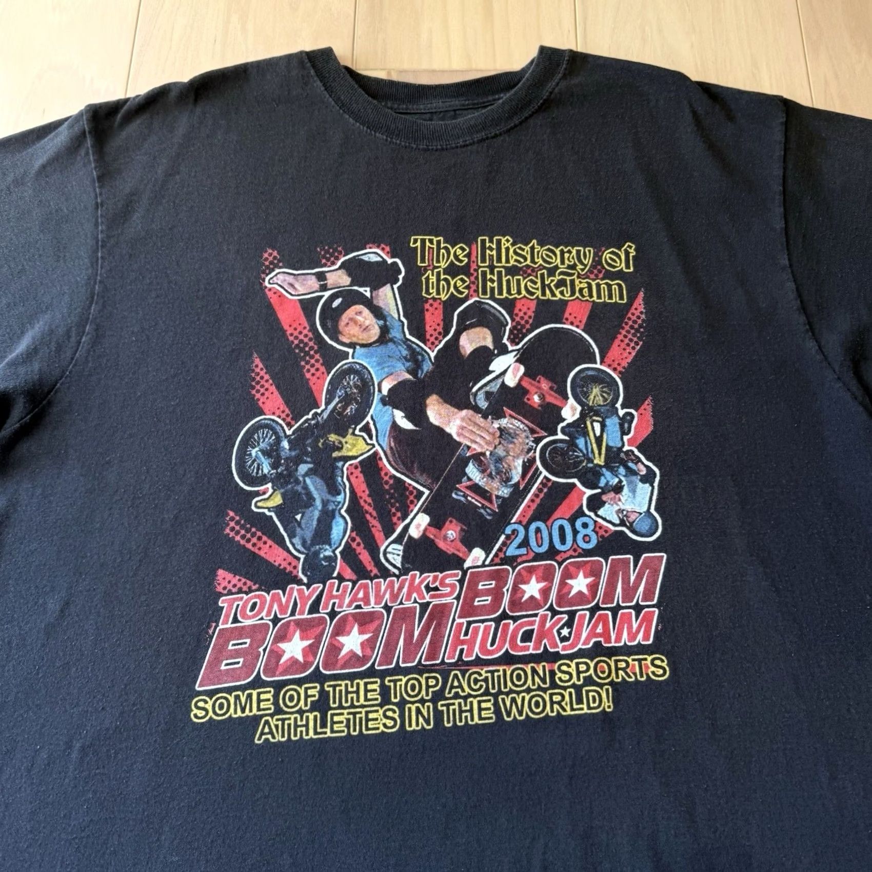 Vintage VINTAGE Tony Hawk Boom Bom Huckjam Shirt XL Black Y2K Skater Los Angeles Mens Short Sleeve Crew Neck Cotton Knit Graphic Logo 90s USA Limited Edition Size US XL / EU 56 / 4 - 3 Thumbnail